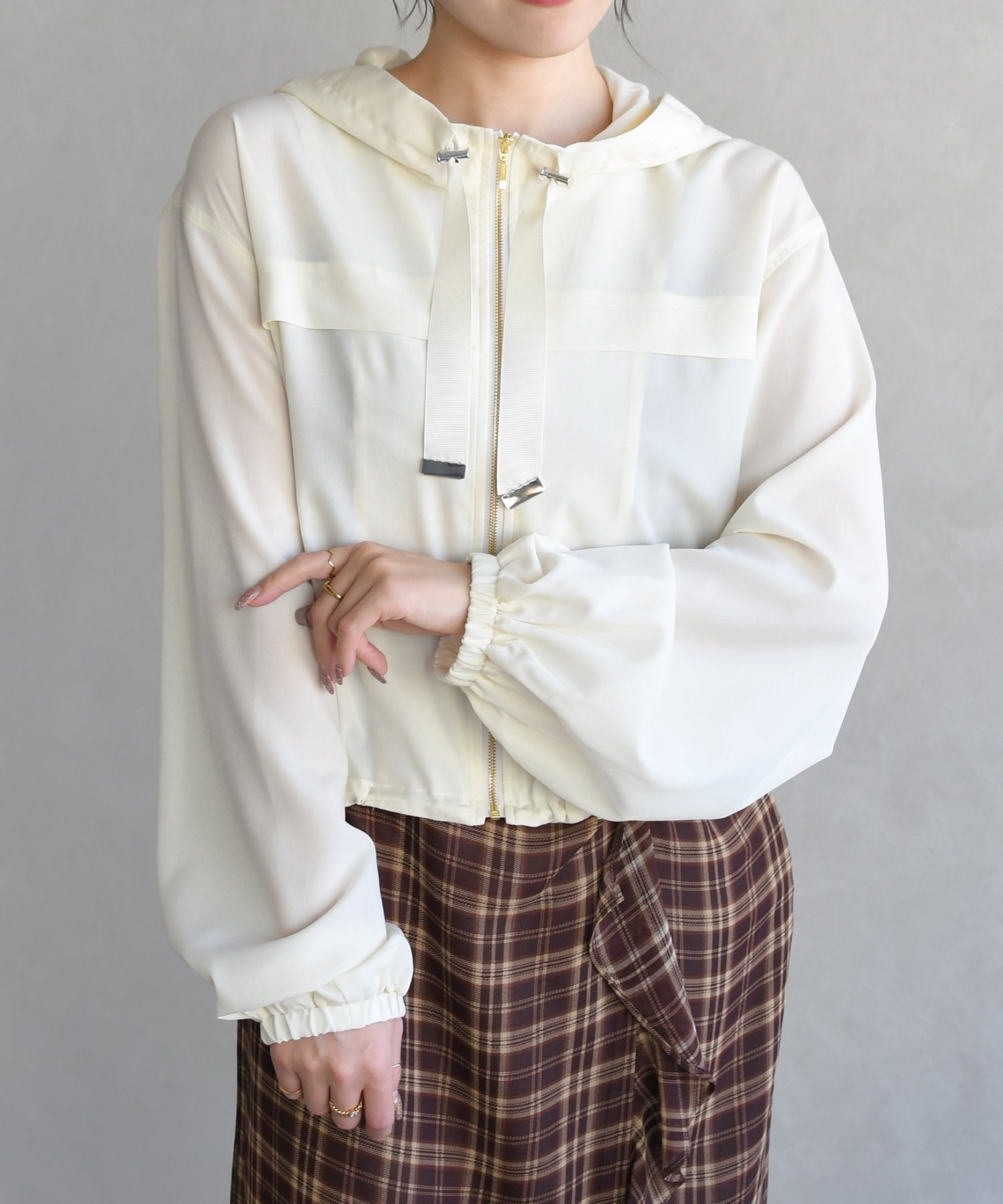 トランテアン ソン ドゥ モード 31 Sons de mode 2026春夏新作 フードシアーブルゾン TT628501 （OFF-WHITE） OFF-WHITE