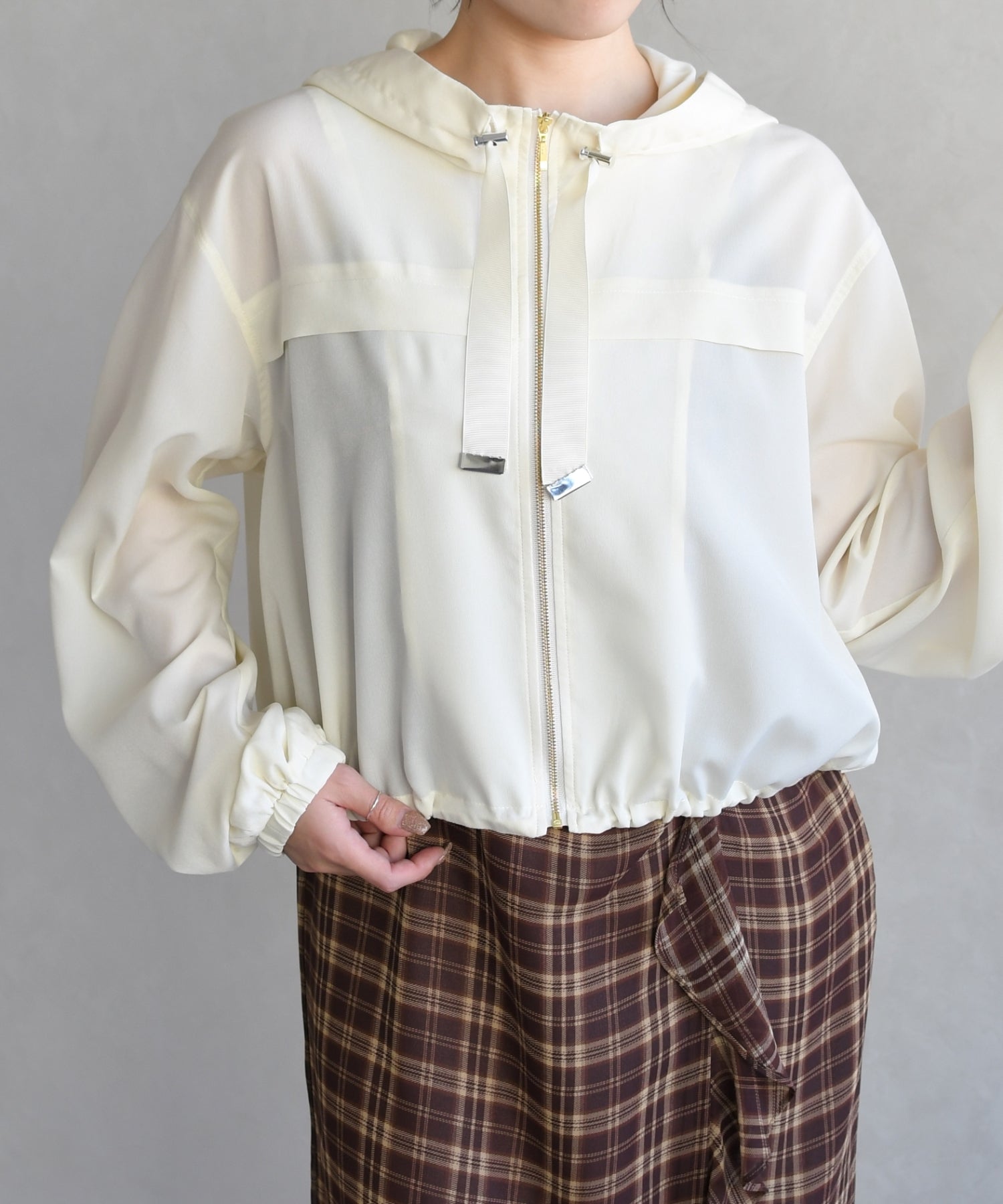 トランテアン ソン ドゥ モード 31 Sons de mode 2026春夏新作 フードシアーブルゾン TT628501 （OFF-WHITE） OFF-WHITE
