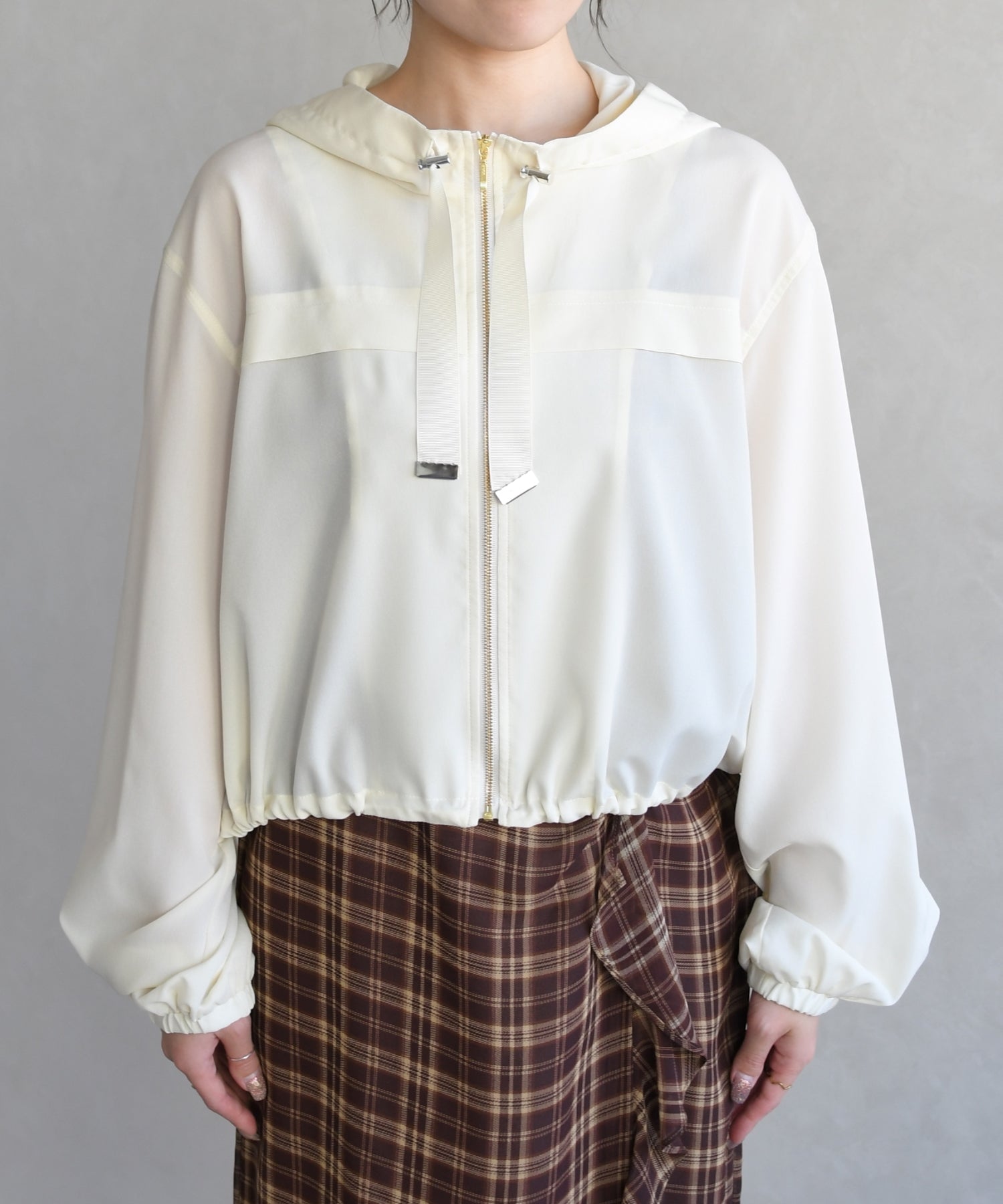 トランテアン ソン ドゥ モード 31 Sons de mode 2026春夏新作 フードシアーブルゾン TT628501 （OFF-WHITE） OFF-WHITE