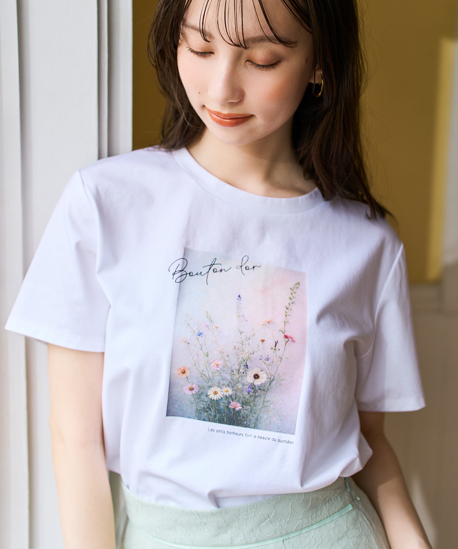 トランテアン ソン ドゥ モード 31 Sons de mode 2026春夏新作 フラワープリントグラフィックTシャツ TT628201 （OFF-WHITE） OFF-WHITE