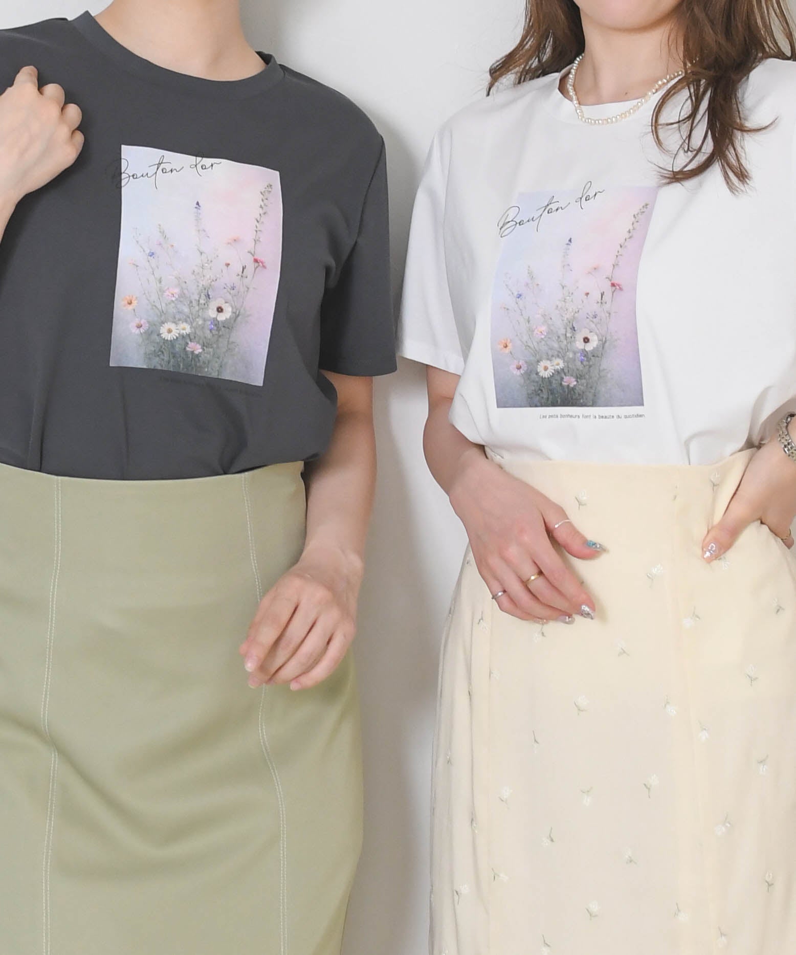 トランテアン ソン ドゥ モード 31 Sons de mode 2026春夏新作 フラワープリントグラフィックTシャツ TT628201 （OFF-WHITE） OFF-WHITE