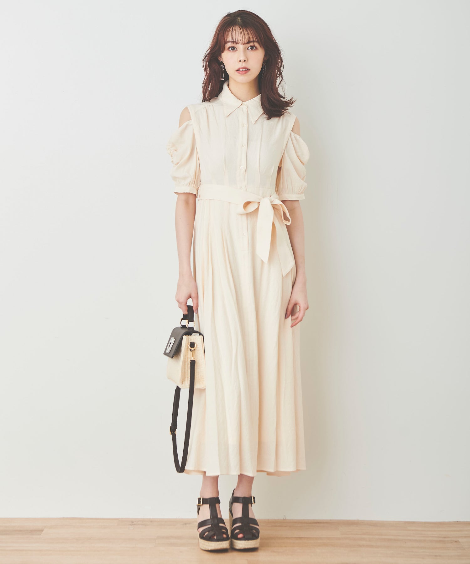 トランテアン ソン ドゥ モード 31 Sons de mode 肩開き2wayシャツワンピース （ベージュ） BEIGE