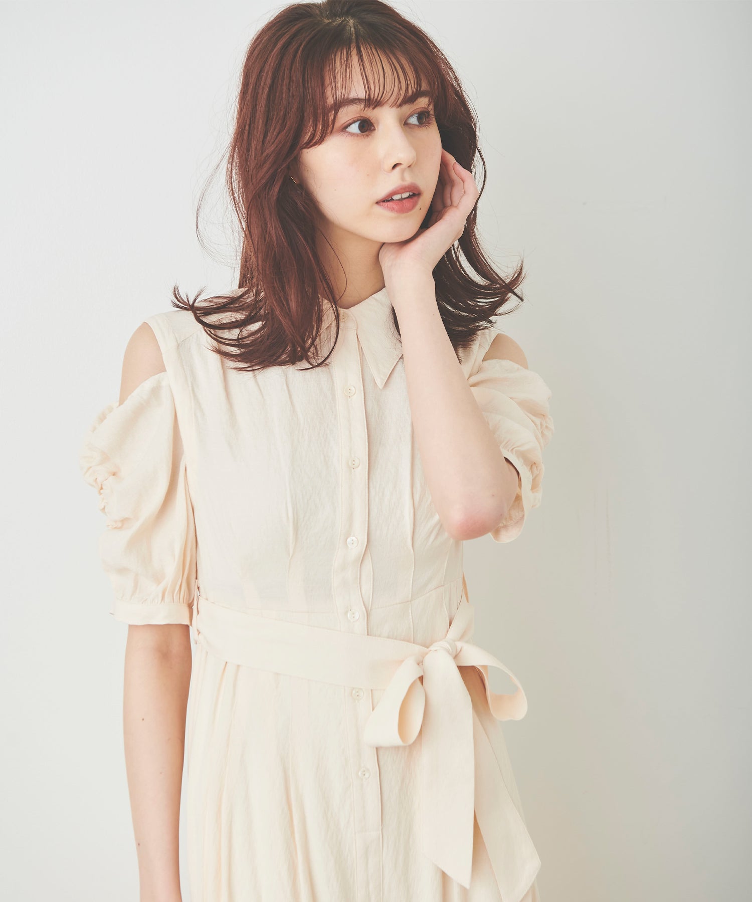 トランテアン ソン ドゥ モード 31 Sons de mode 肩開き2wayシャツワンピース （ベージュ） BEIGE