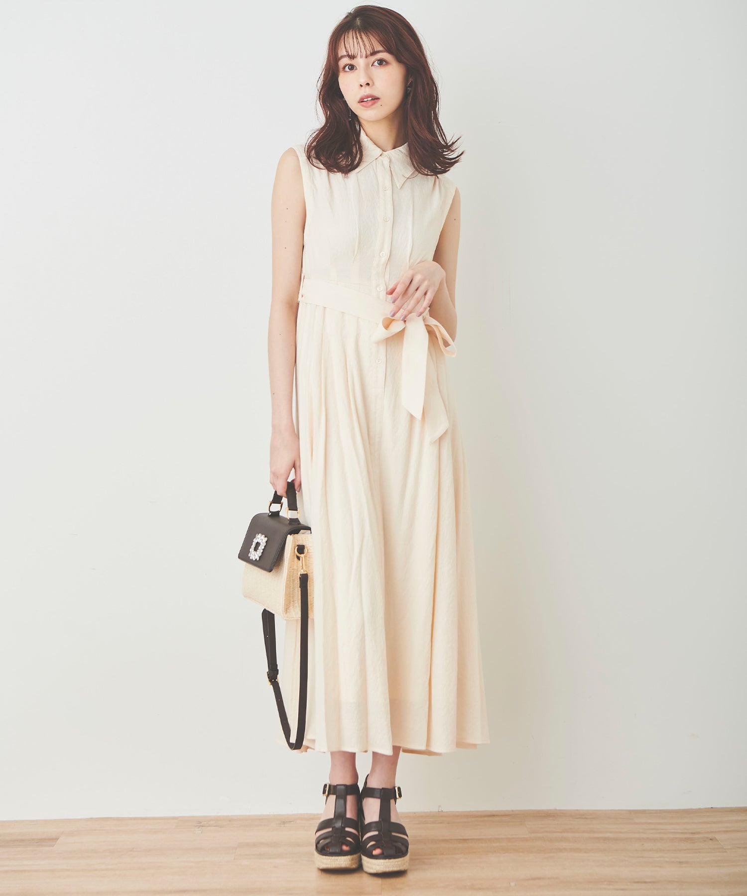 トランテアン ソン ドゥ モード 31 Sons de mode 肩開き2wayシャツワンピース （ベージュ） BEIGE
