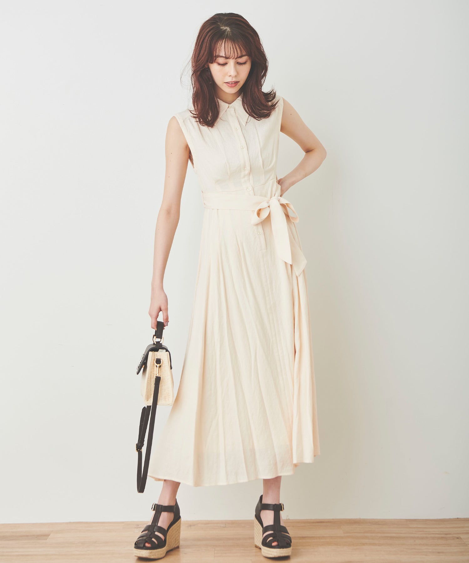 トランテアン ソン ドゥ モード 31 Sons de mode 肩開き2wayシャツワンピース （ベージュ） BEIGE
