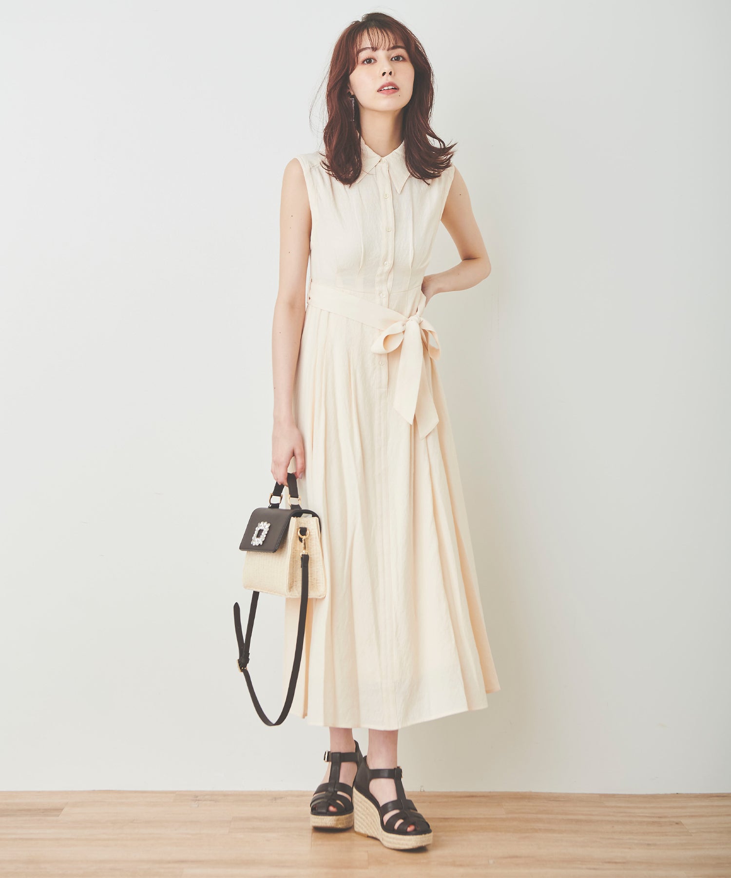 トランテアン ソン ドゥ モード 31 Sons de mode 肩開き2wayシャツワンピース （ベージュ） BEIGE