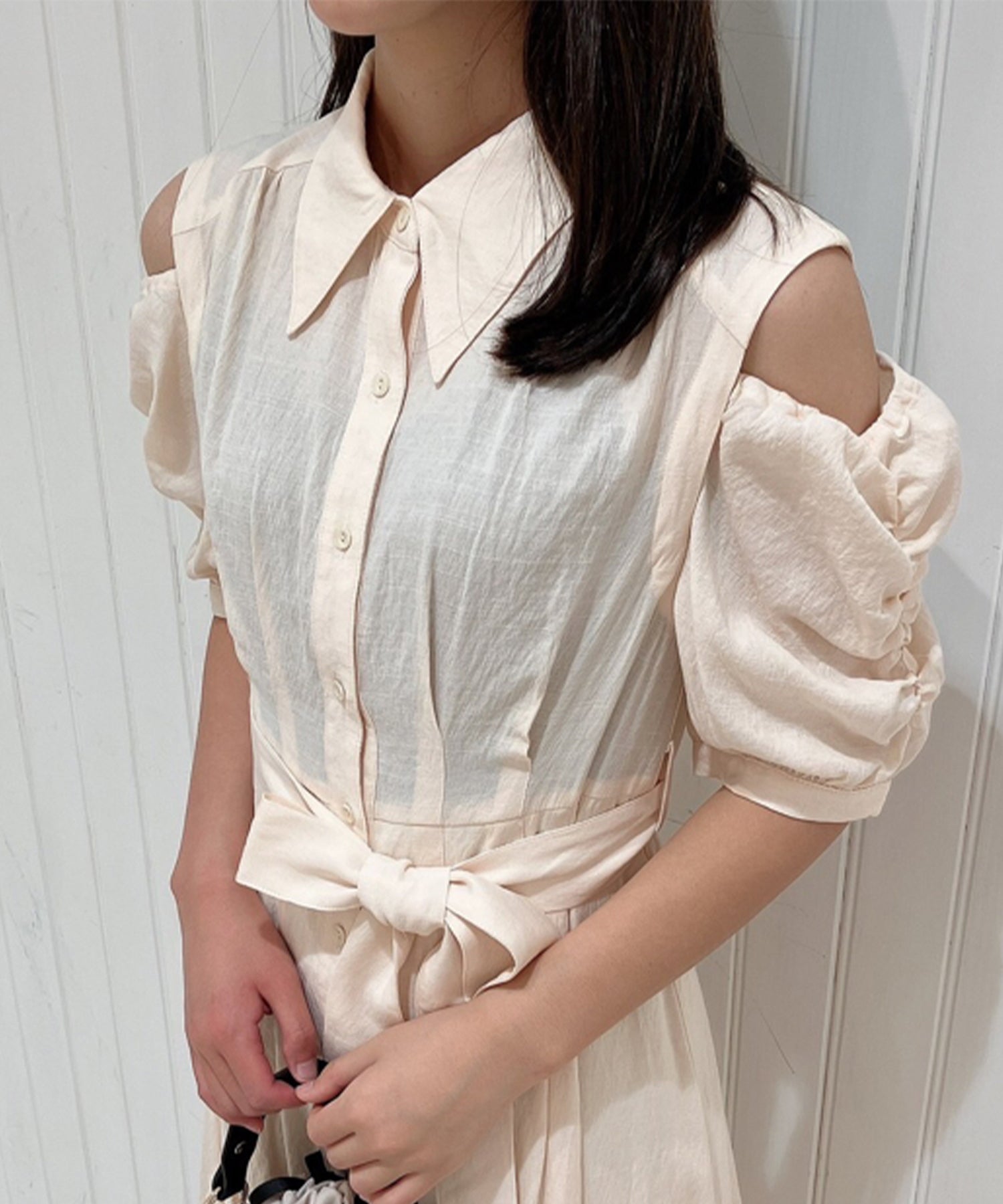 トランテアン ソン ドゥ モード 31 Sons de mode 肩開き2wayシャツワンピース （ベージュ） BEIGE