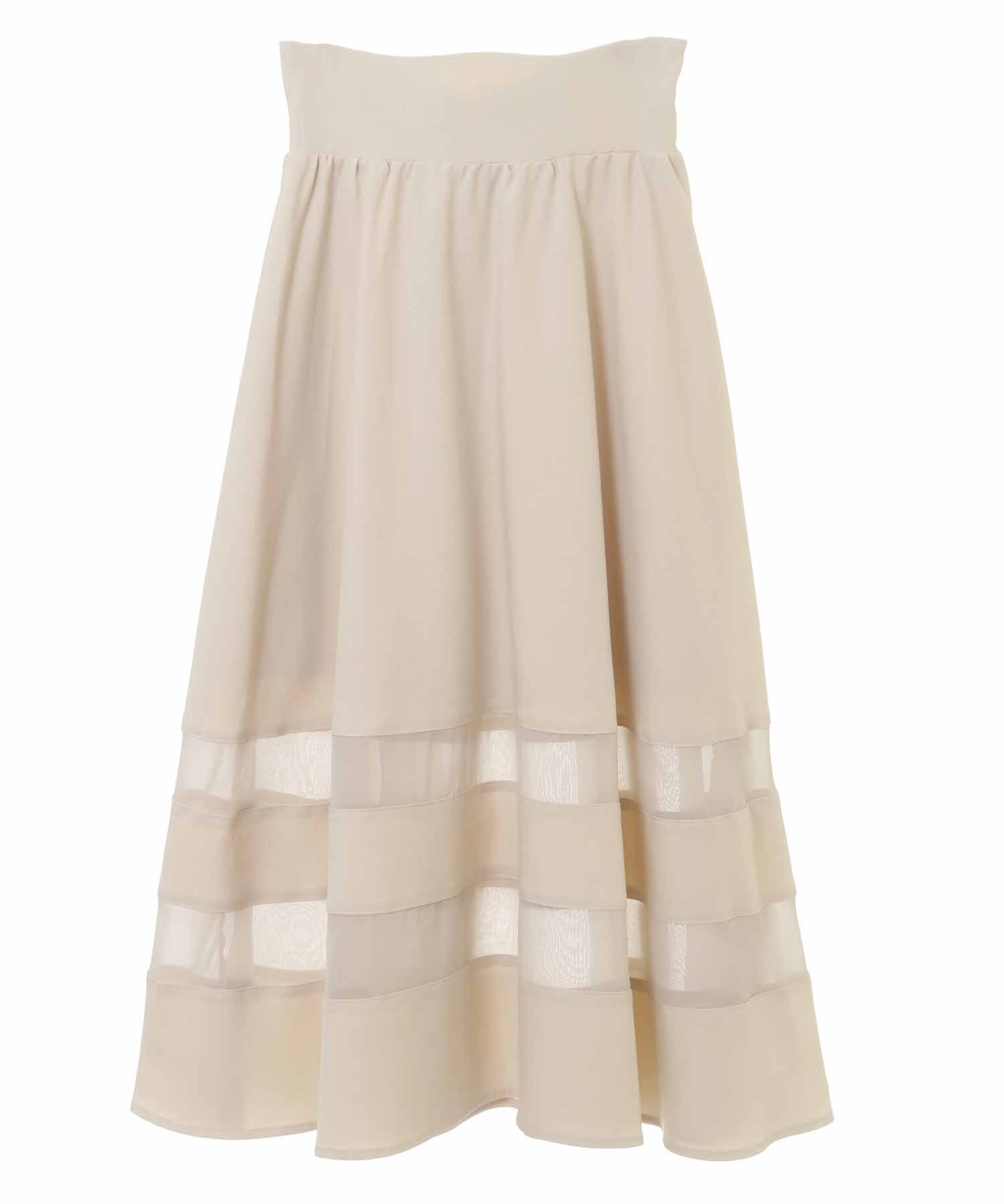 31 sons de mode フレアスカート 31 Sons de mode Sheer switching flare skirt
