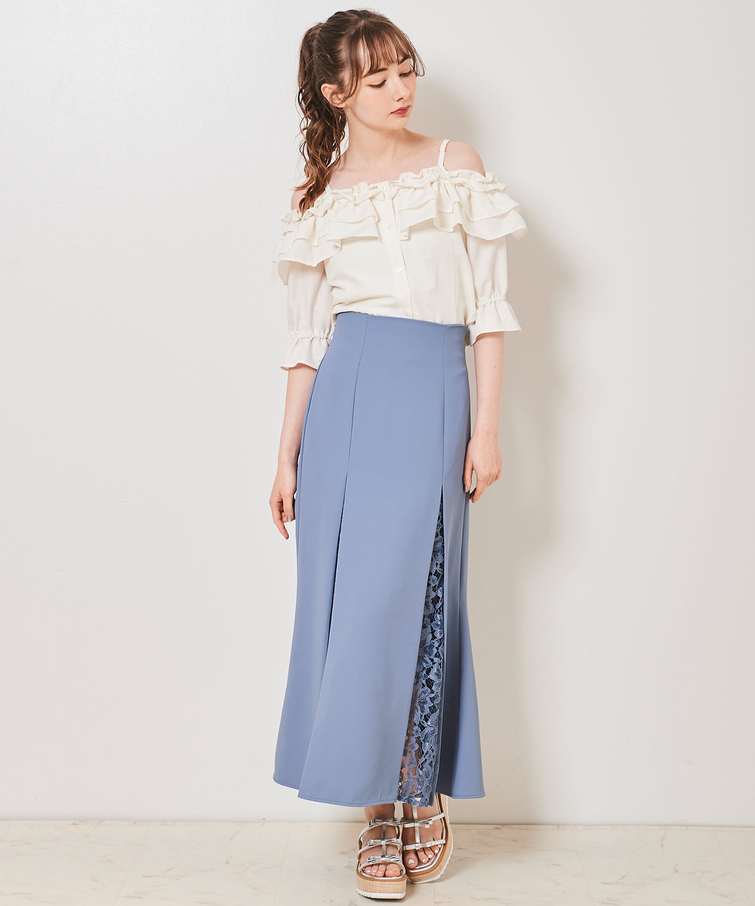 トランテアン ソン ドゥ モード 31 Sons de mode オフショルフリルブラウス （オフホワイト） OFF-WHITE