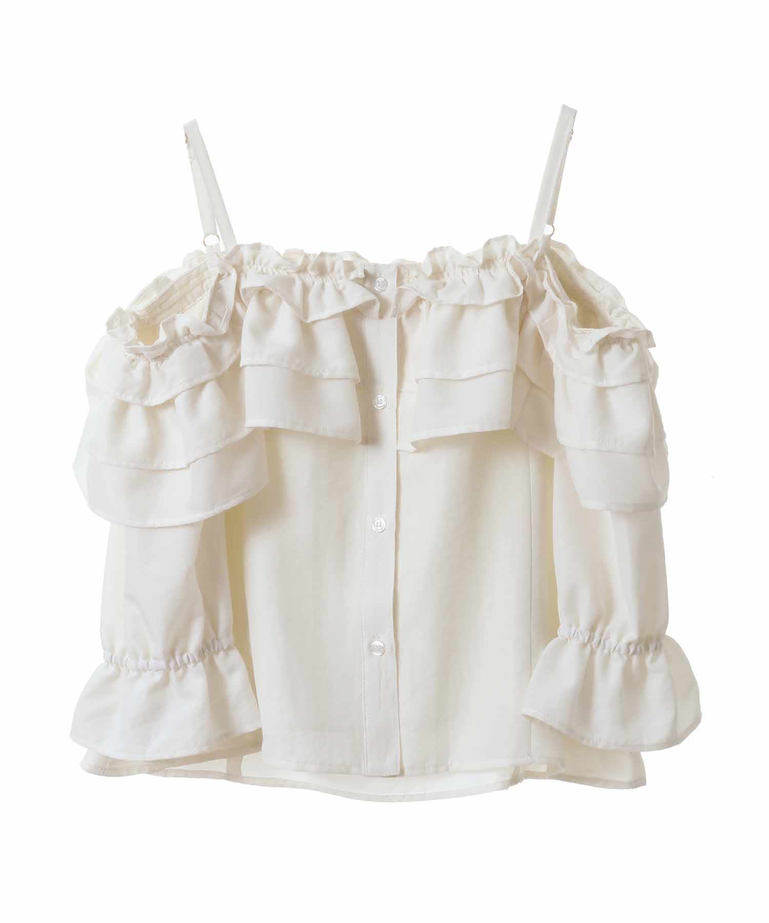 トランテアン ソン ドゥ モード 31 Sons de mode オフショルフリルブラウス （オフホワイト） OFF-WHITE