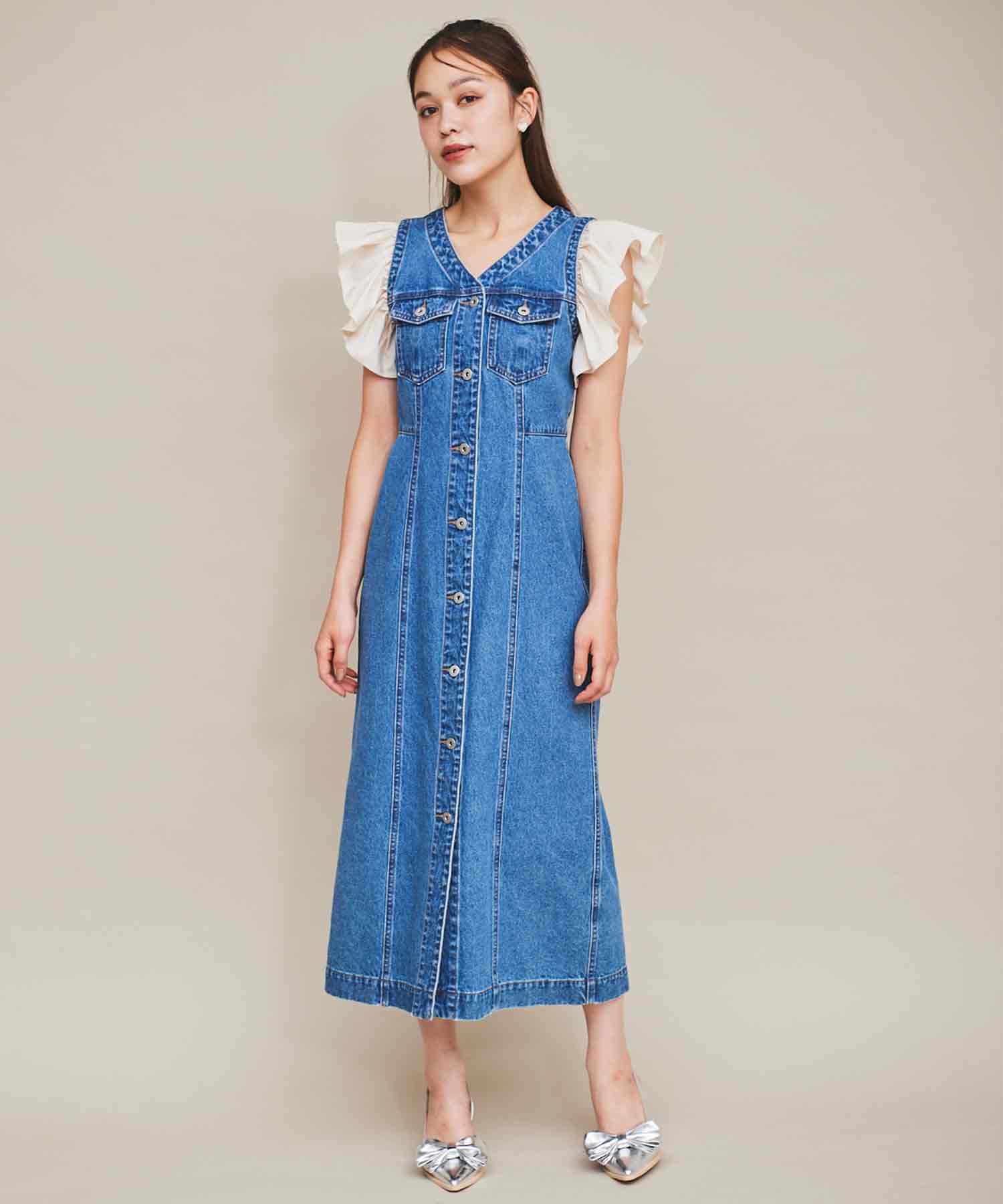 31 Sons de mode 2WAY Sleeve Denim Dress