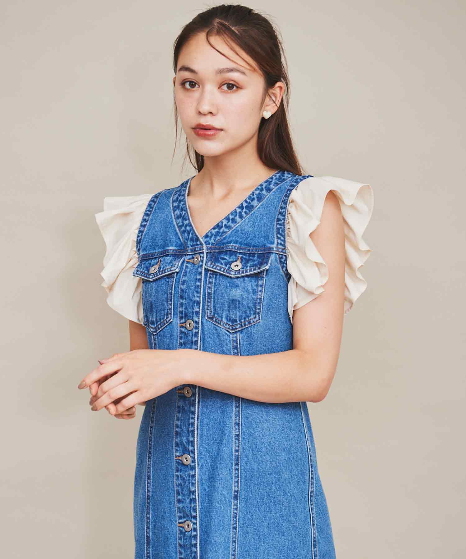 31 Sons de mode 2WAY Sleeve Denim Dress