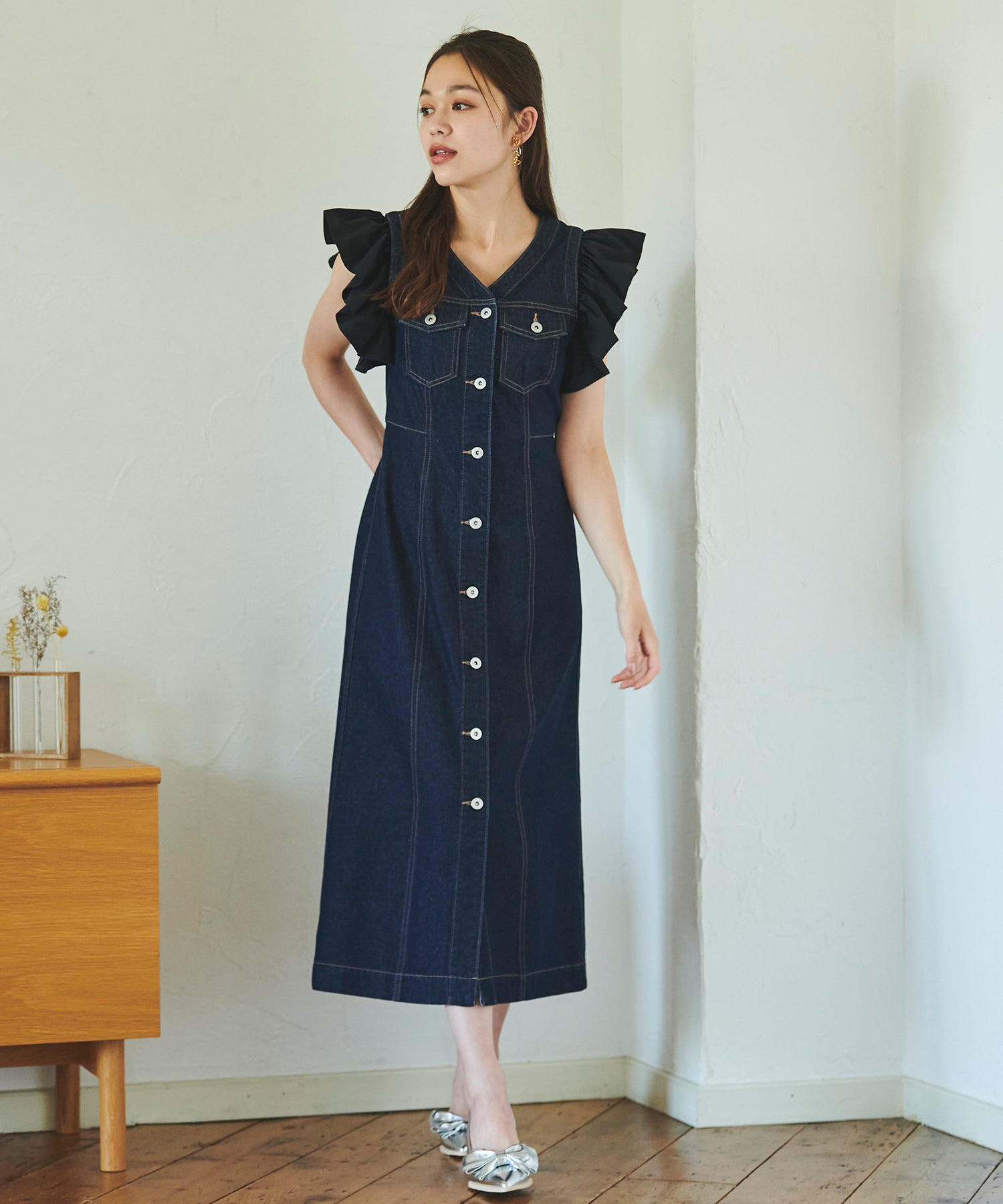 31 Sons de mode 2WAY Sleeve Denim Dress