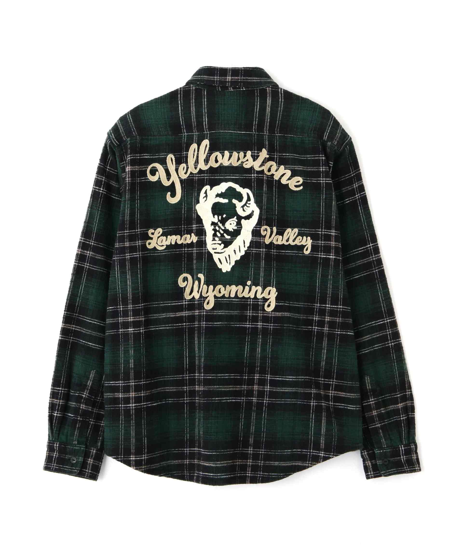 BLEACH WASHED NEP CHECK SHIRT ”YELLOW STONE”