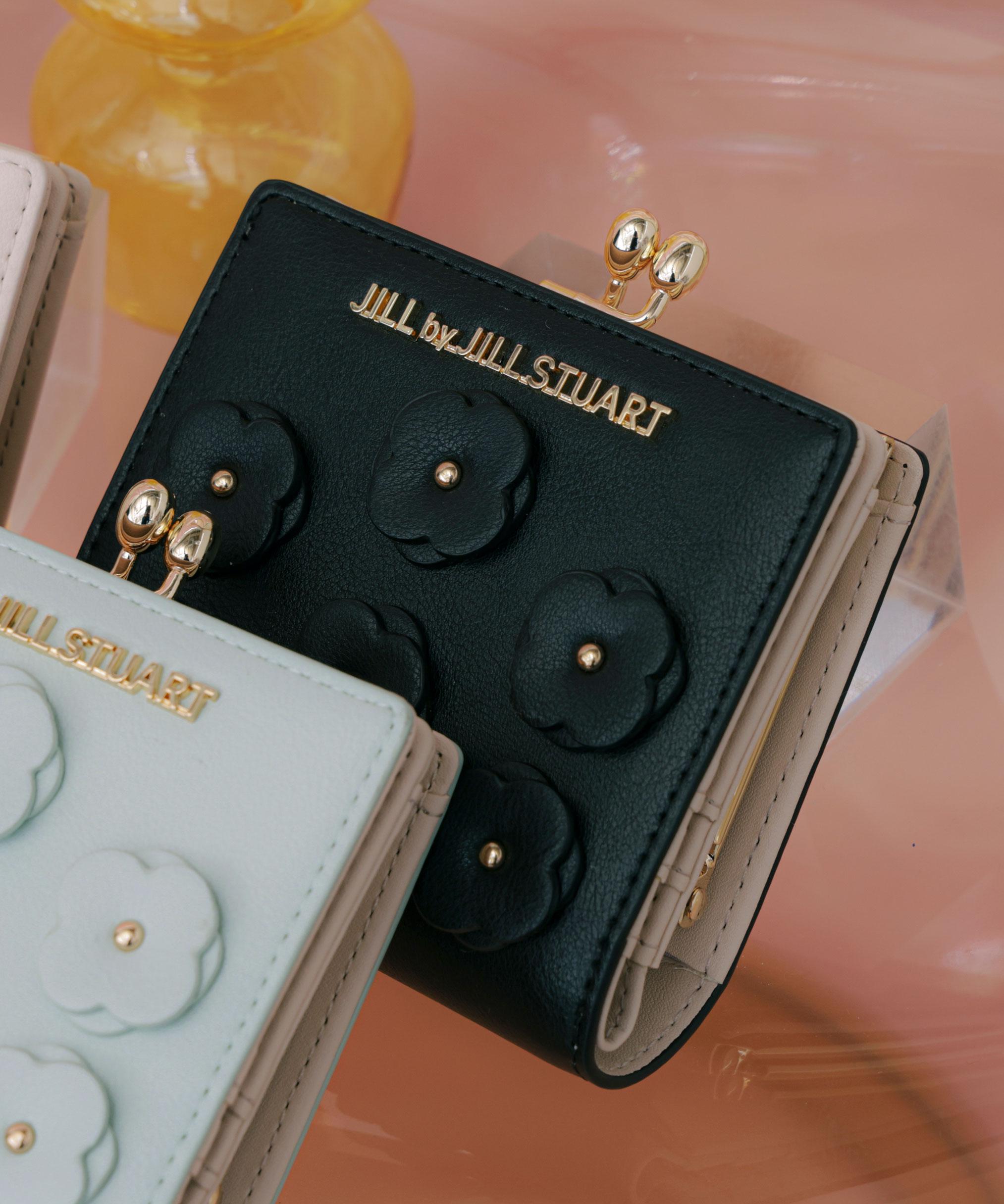 フラワーモチーフウォレット ブラック