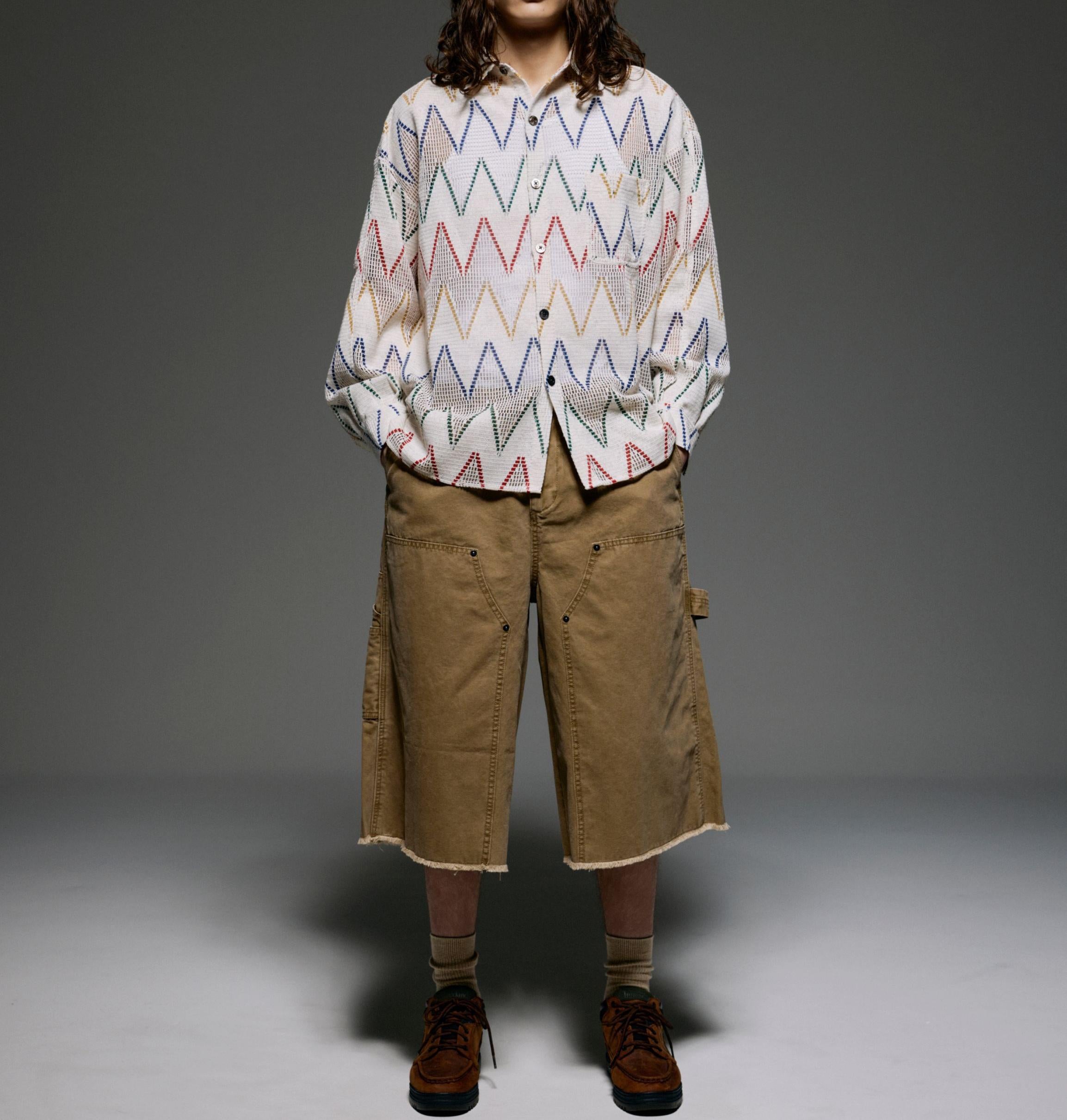 B omnivore/ビーオムニボー　W KNEE SHORTS DUCK ダブルニーショーツダック ゴールド