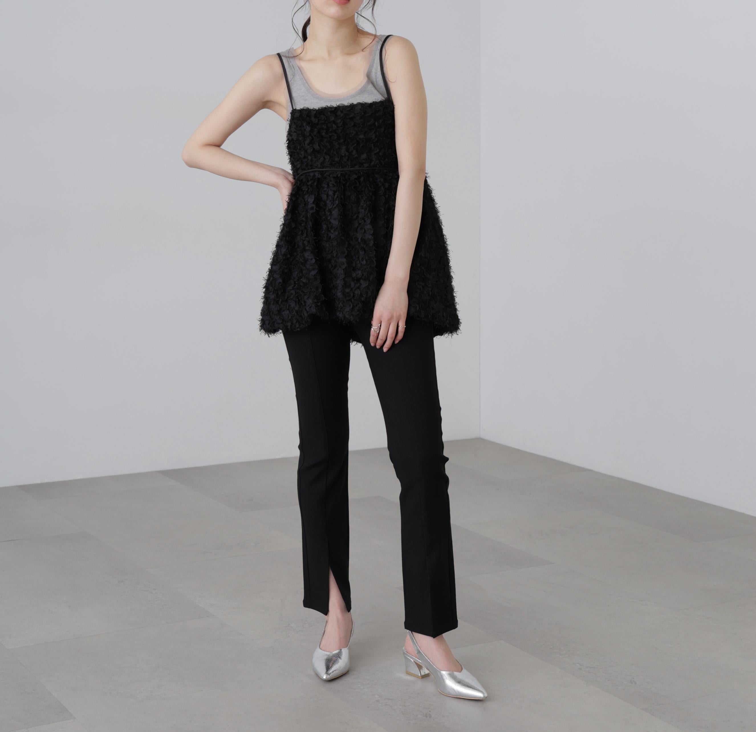 ［MFM］スリットストレッチパンツ クロ