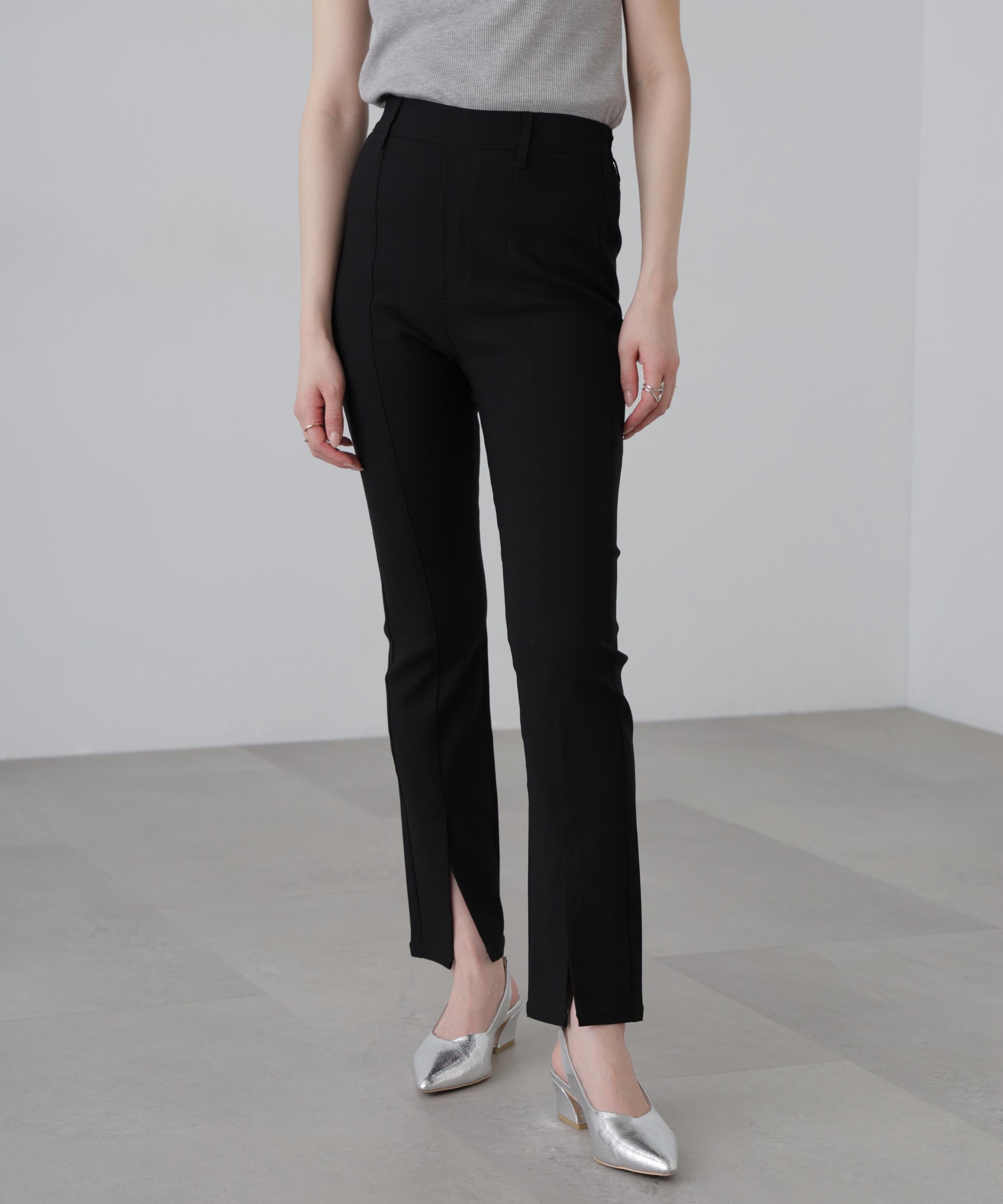 ［MFM］スリットストレッチパンツ クロ