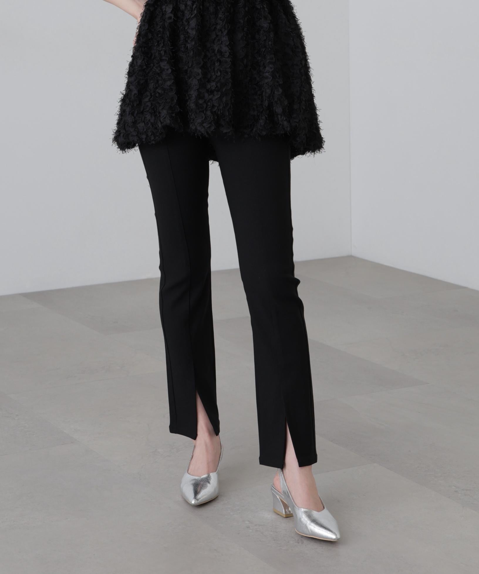 ［MFM］スリットストレッチパンツ クロ