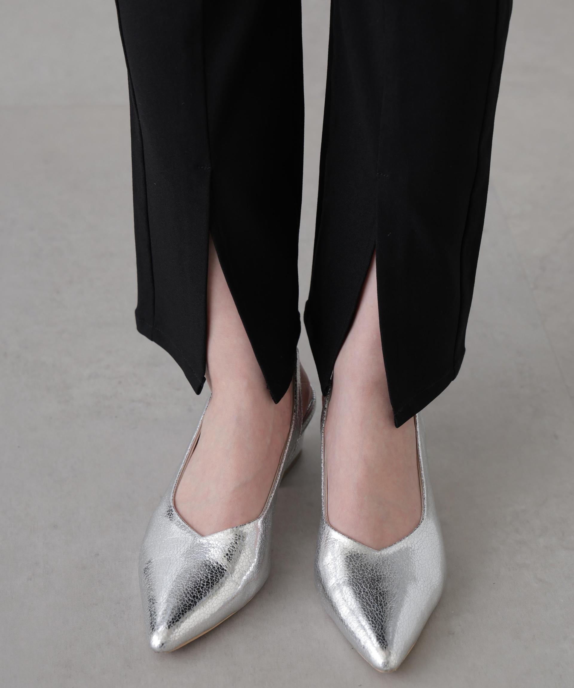 ［MFM］スリットストレッチパンツ クロ