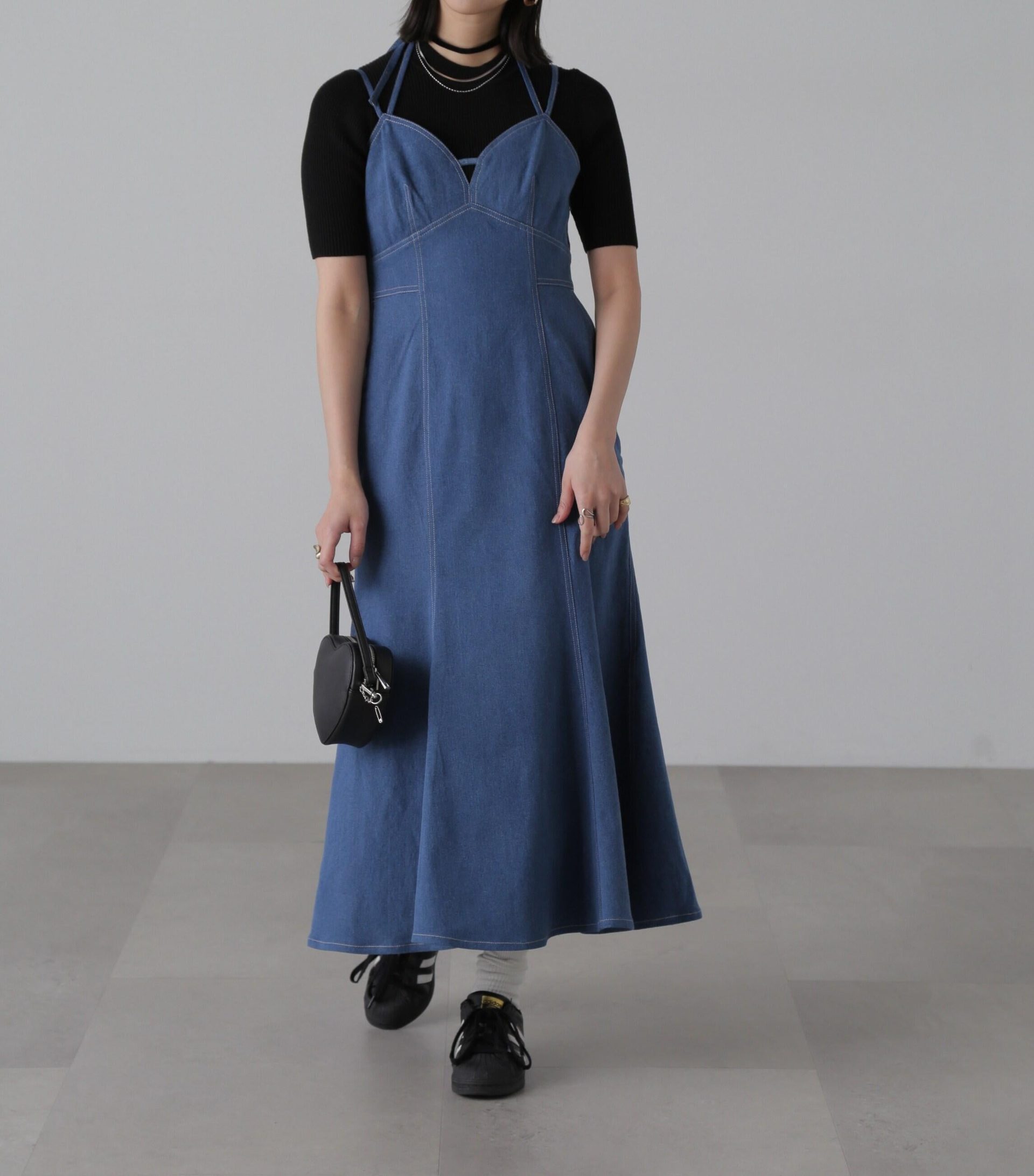 Light Ounce Denim Mermaid Camisole One-Piece Dress