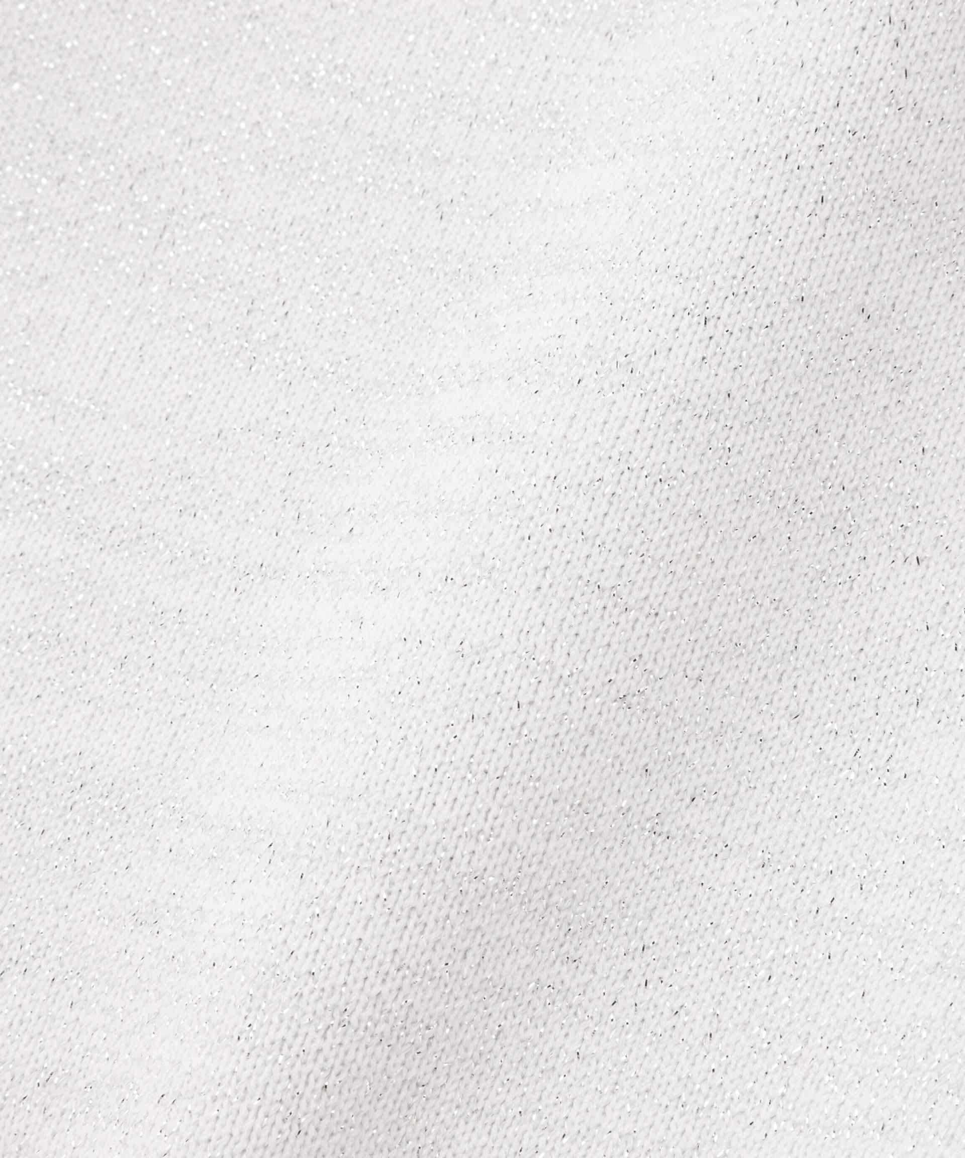 [MFM]ラメジャガード金ボタンカーディガン シロ