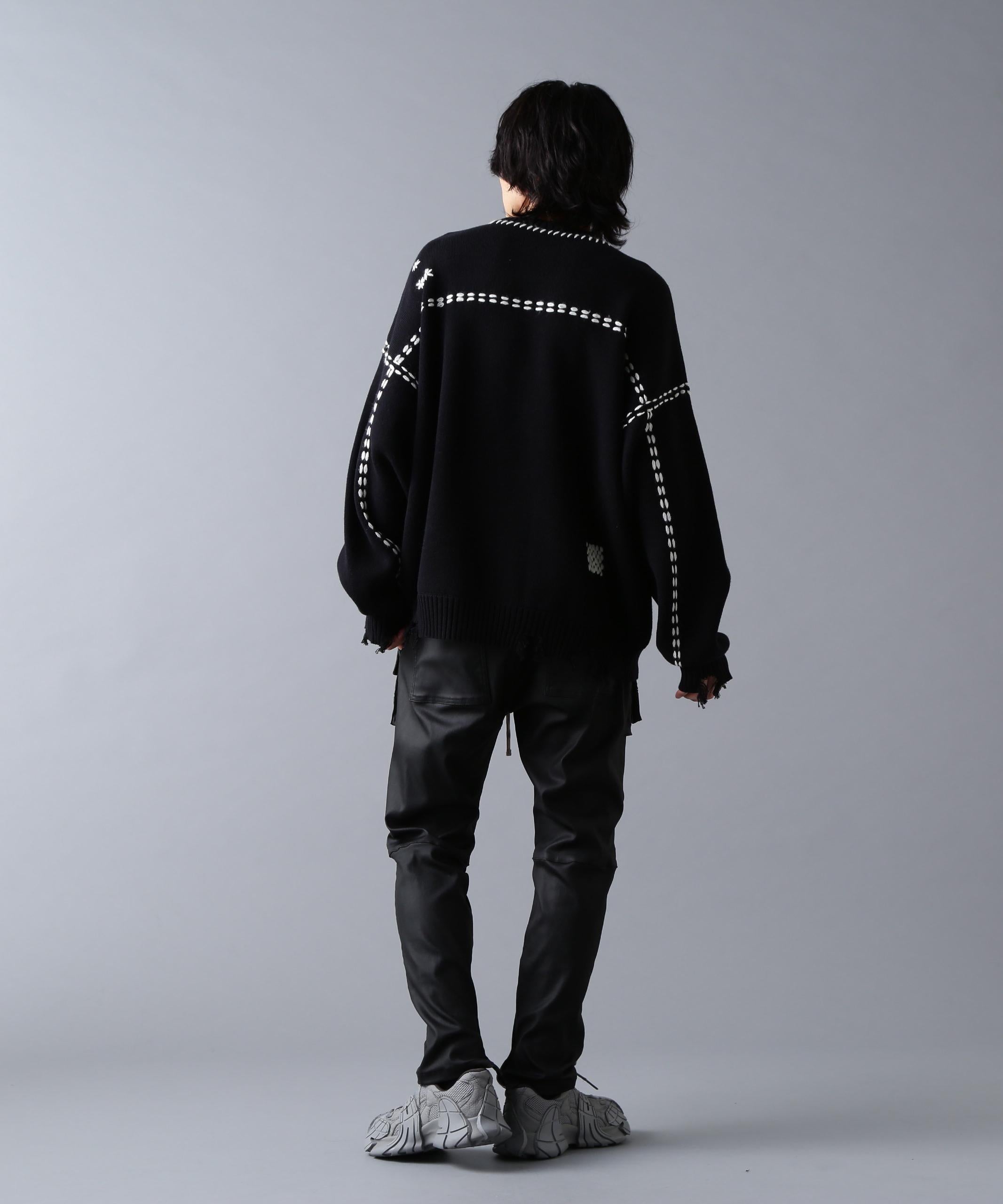 DankeSchon/ダンケシェーン/HAND STITCH KNIT C>EWNECK ブラック