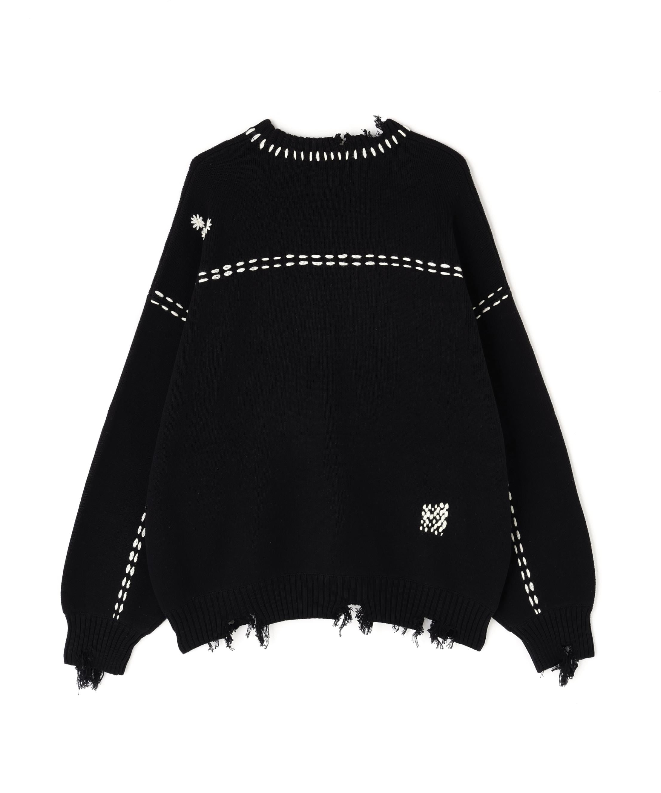 DankeSchon/ダンケシェーン/HAND STITCH KNIT C>EWNECK ブラック