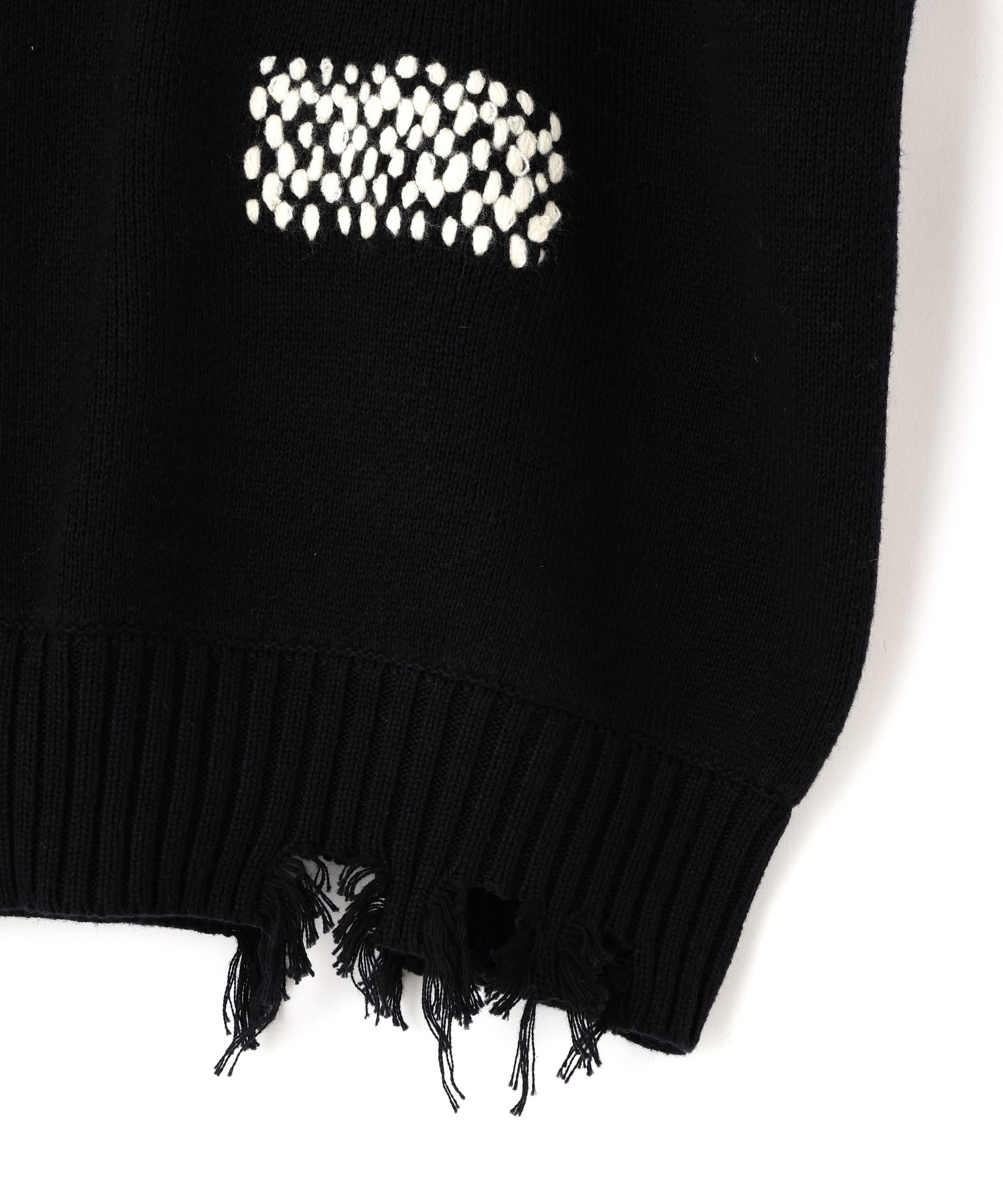 DankeSchon/ダンケシェーン/HAND STITCH KNIT C>EWNECK ブラック