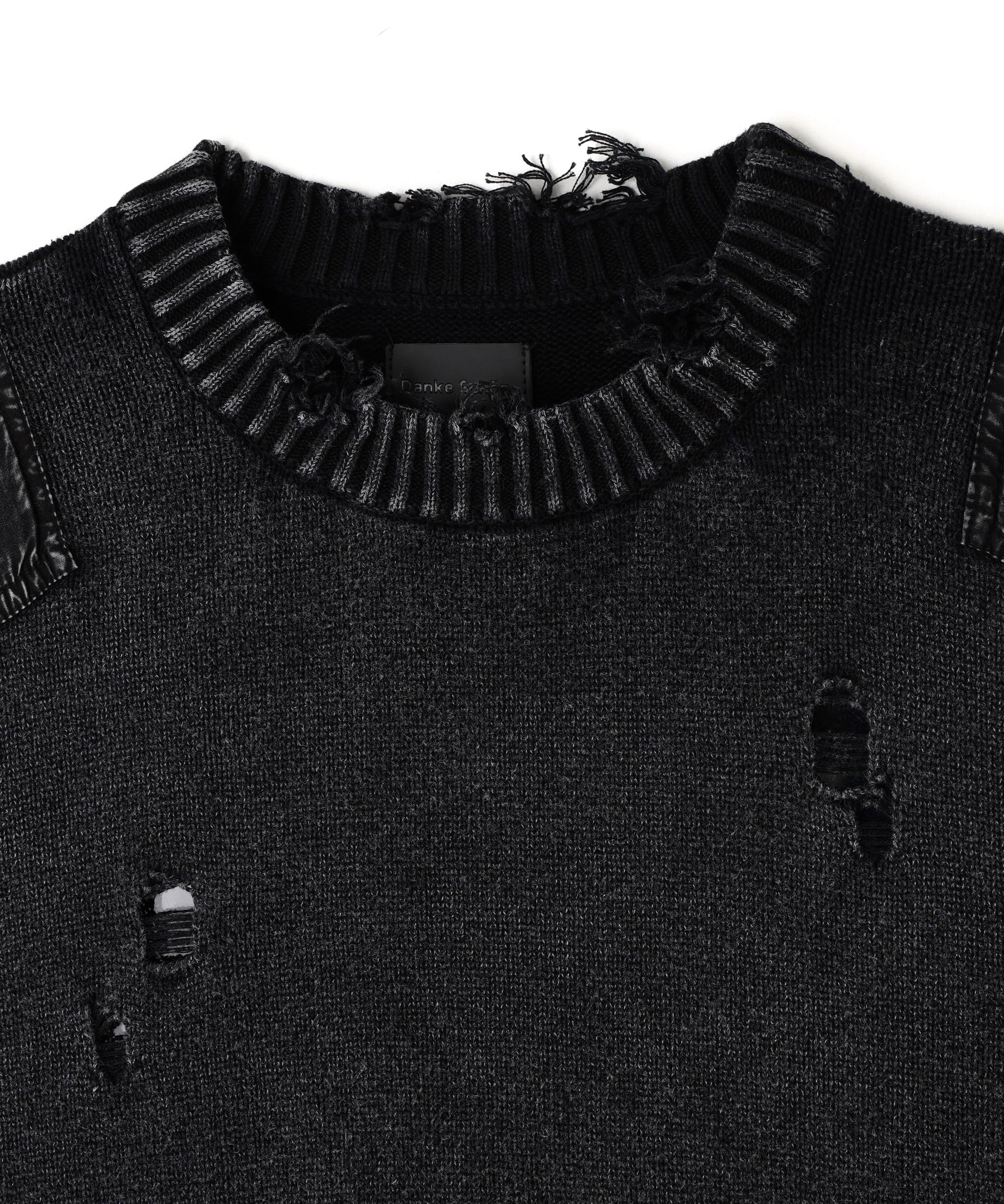 DankeSchon/ダンケシェーン/MILS KNIT CREWNECK ブラック