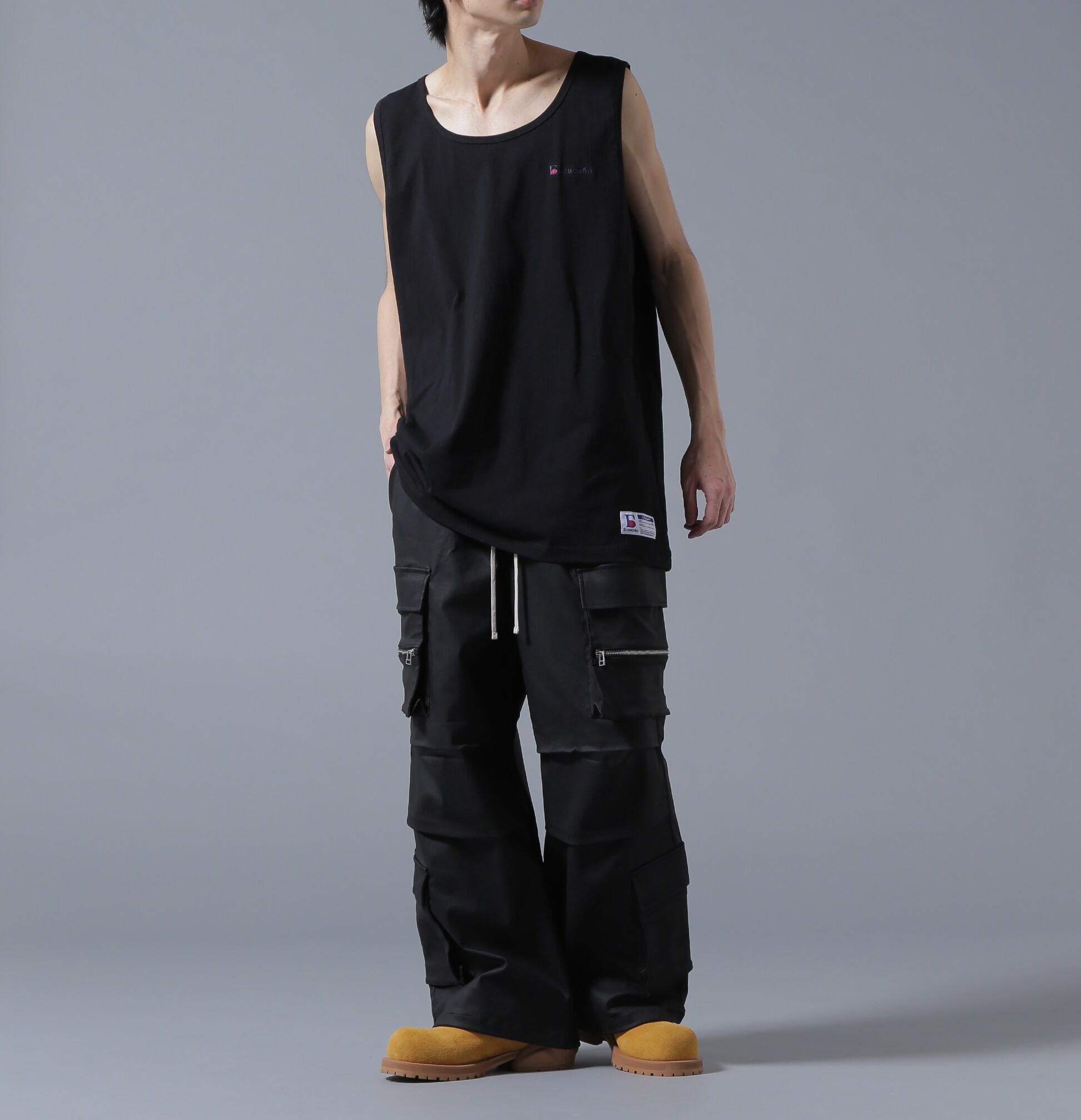 DankeSchon/ダンケシェーン/COATING WIDE POCKET CA>GO PANTS ブラック