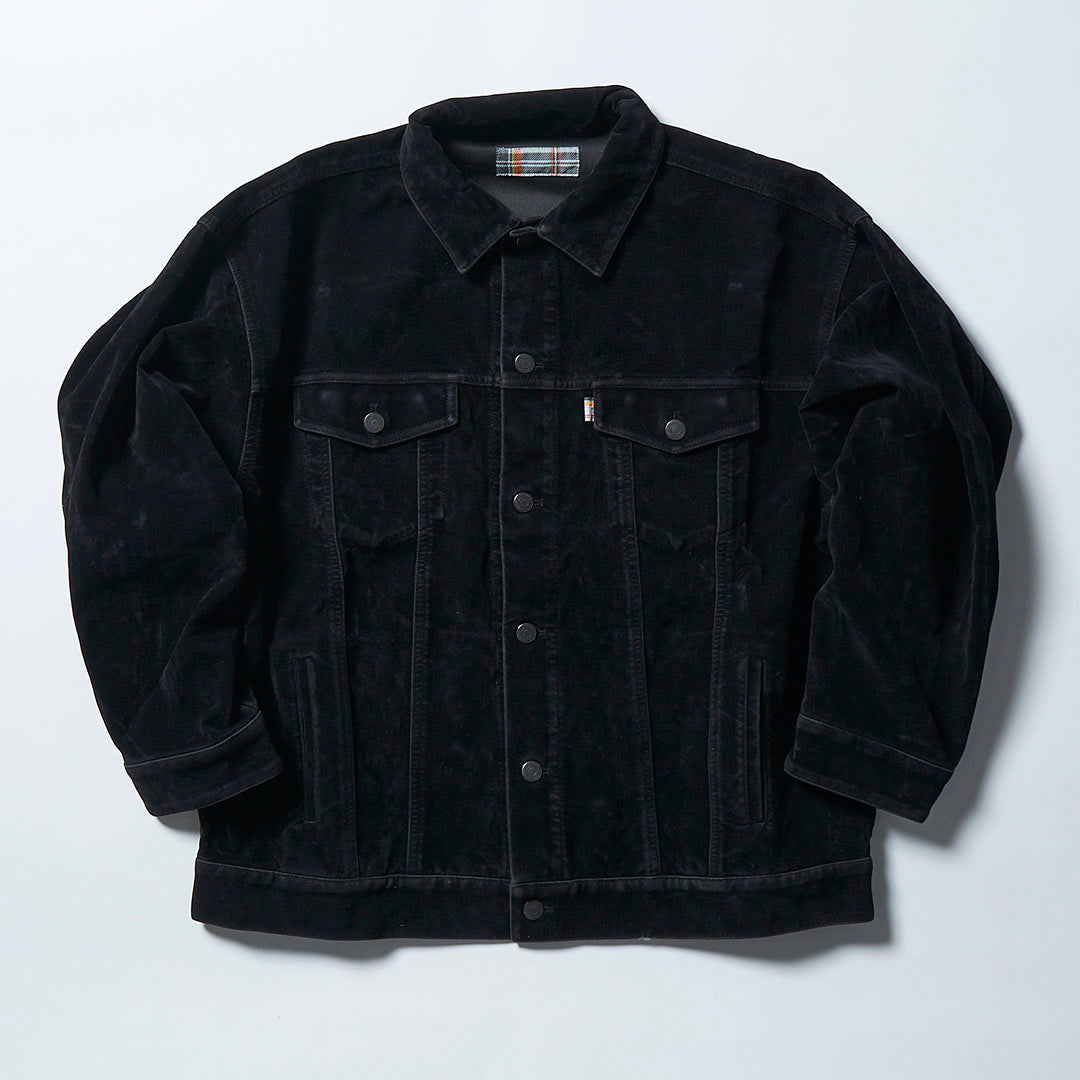 Suede Leather Trucker JKT