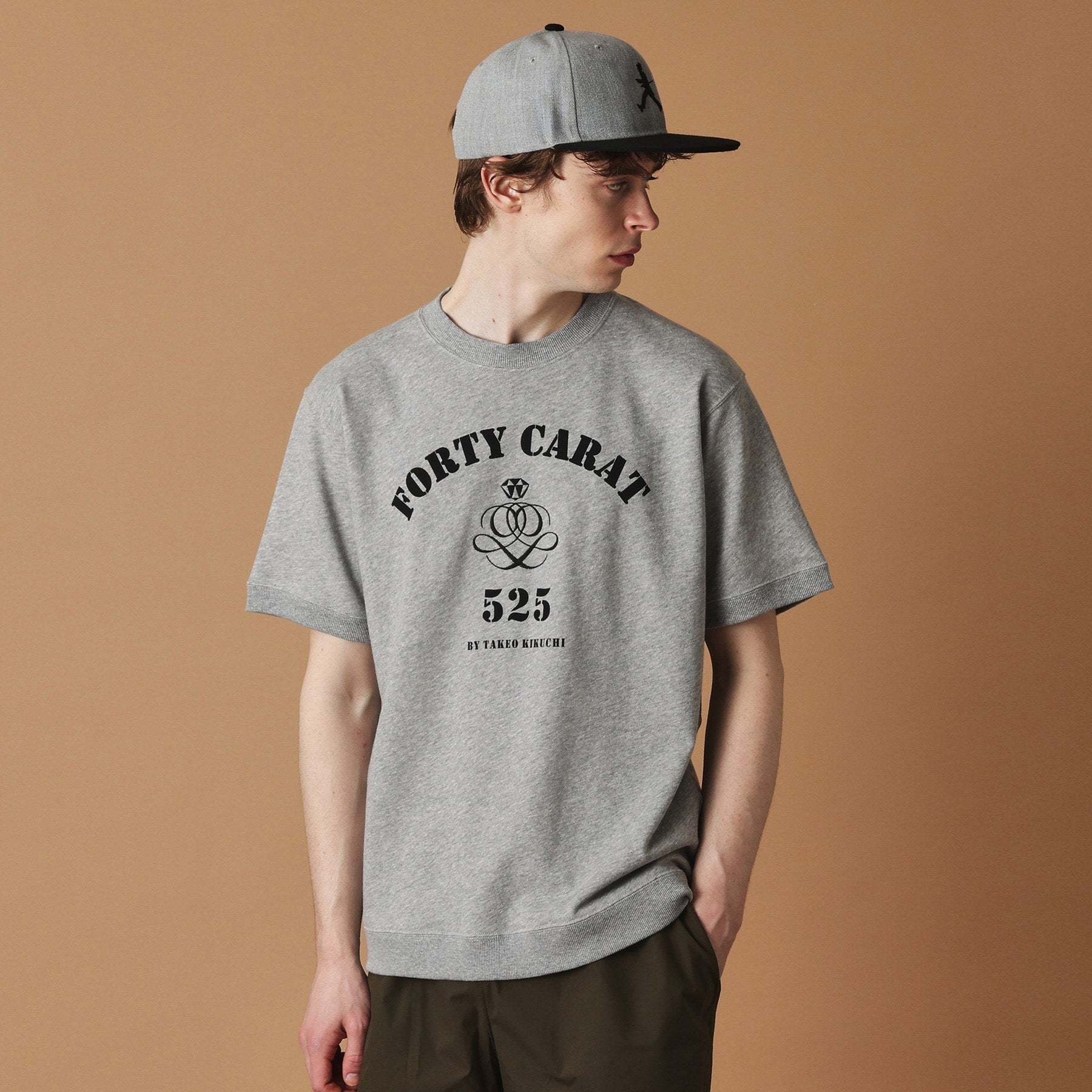フォーティーカラッツアンドゴーニーゴ 40CARATS&525 FORTY CARAT裏毛半袖Tシャツ （チャコールグレー(013)） チャコールグレー(013)