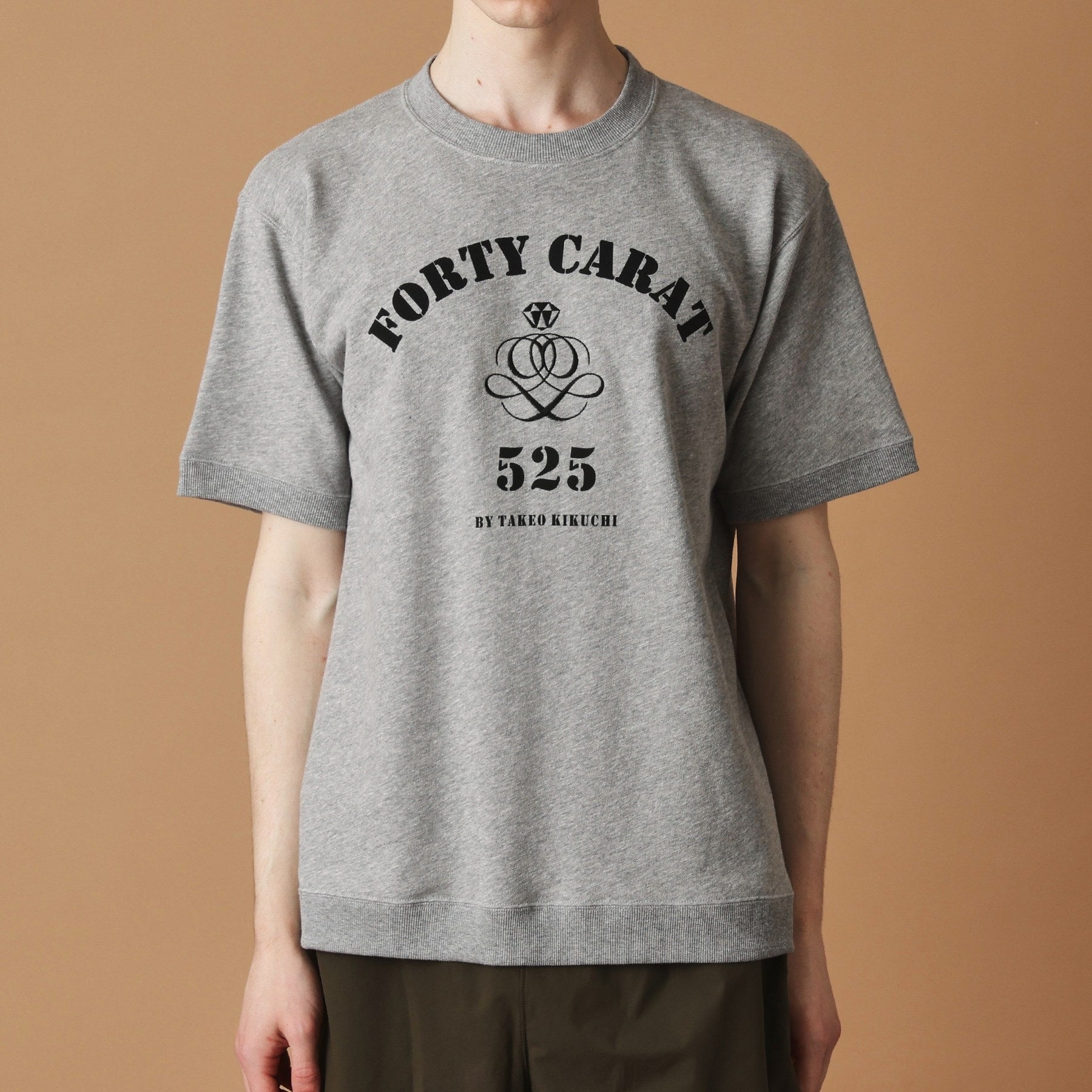 フォーティーカラッツアンドゴーニーゴ 40CARATS&525 FORTY CARAT裏毛半袖Tシャツ （チャコールグレー(013)） チャコールグレー(013)
