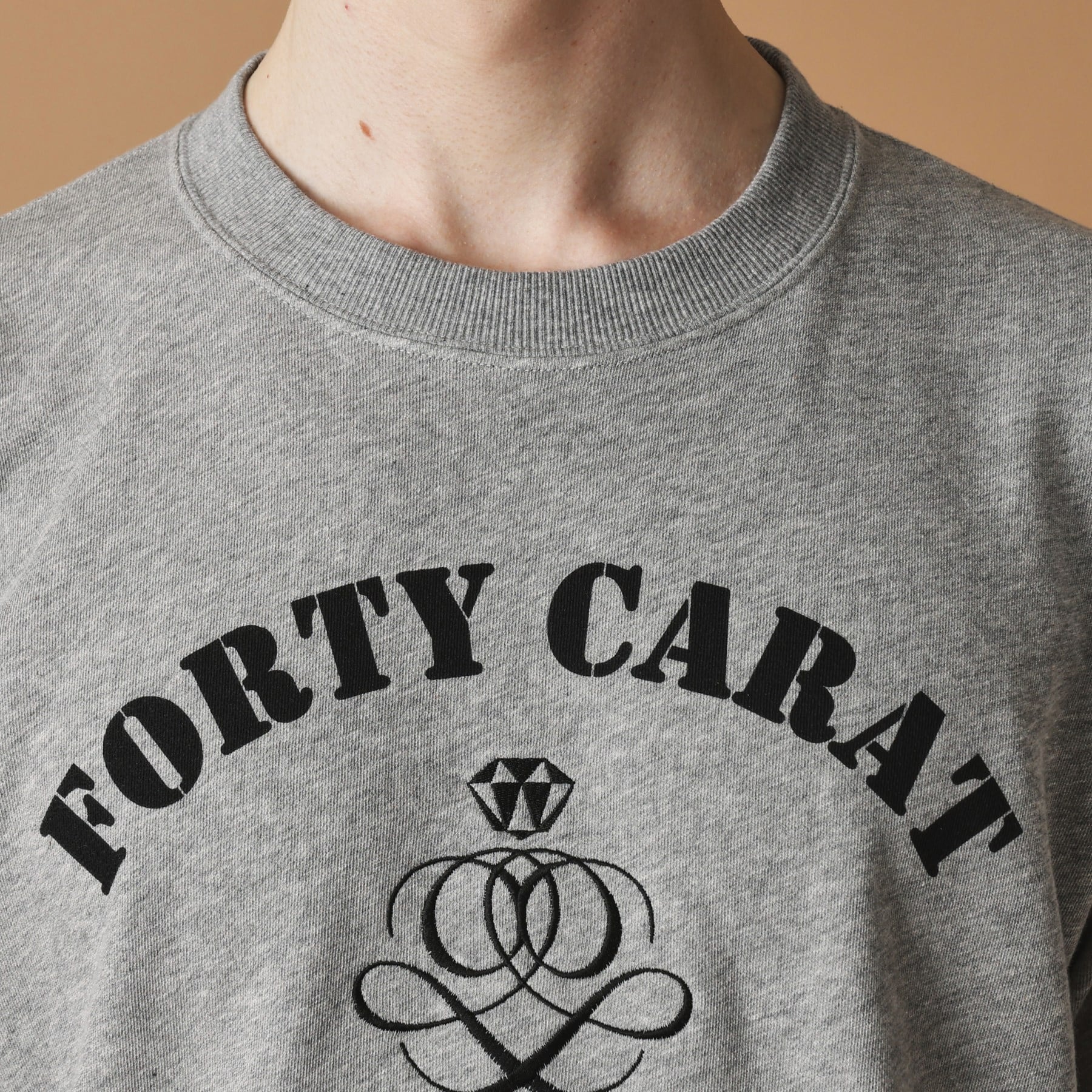 フォーティーカラッツアンドゴーニーゴ 40CARATS&525 FORTY CARAT裏毛半袖Tシャツ （チャコールグレー(013)） チャコールグレー(013)