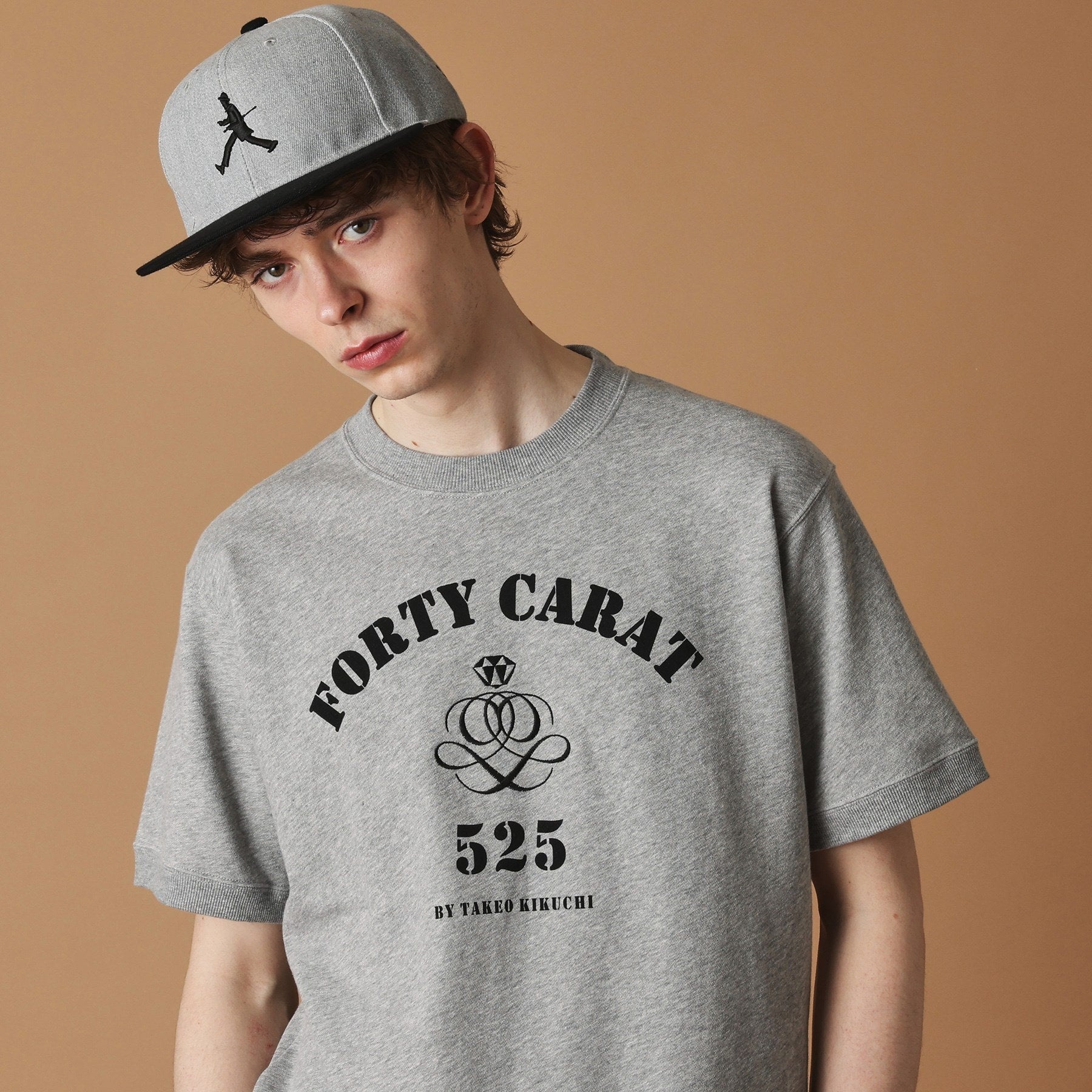 フォーティーカラッツアンドゴーニーゴ 40CARATS&525 FORTY CARAT裏毛半袖Tシャツ （チャコールグレー(013)） チャコールグレー(013)