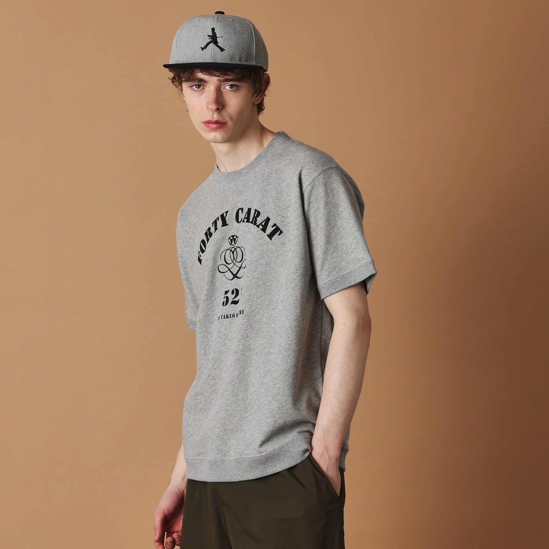 フォーティーカラッツアンドゴーニーゴ 40CARATS&525 FORTY CARAT裏毛半袖Tシャツ （チャコールグレー(013)） チャコールグレー(013)