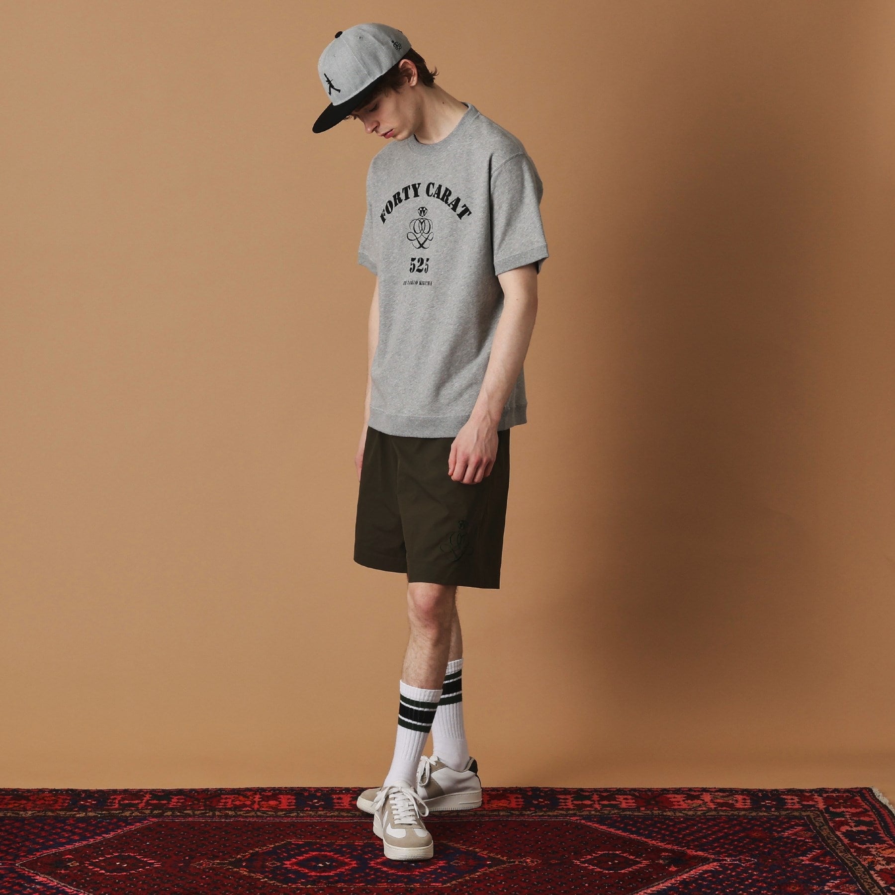 フォーティーカラッツアンドゴーニーゴ 40CARATS&525 FORTY CARAT裏毛半袖Tシャツ （チャコールグレー(013)） チャコールグレー(013)