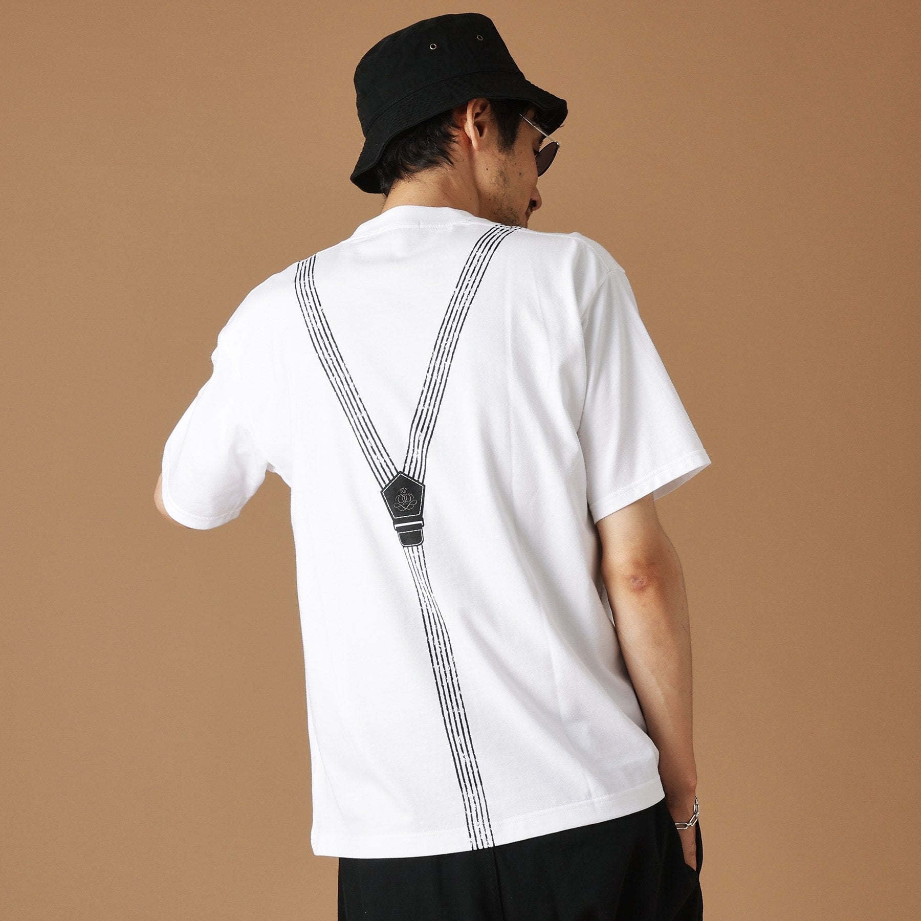 フォーティーカラッツアンドゴーニーゴ 40CARATS&525 サスペンダートロンプロイユ半袖Tシャツ （ブラック(019)） ブラック(019)