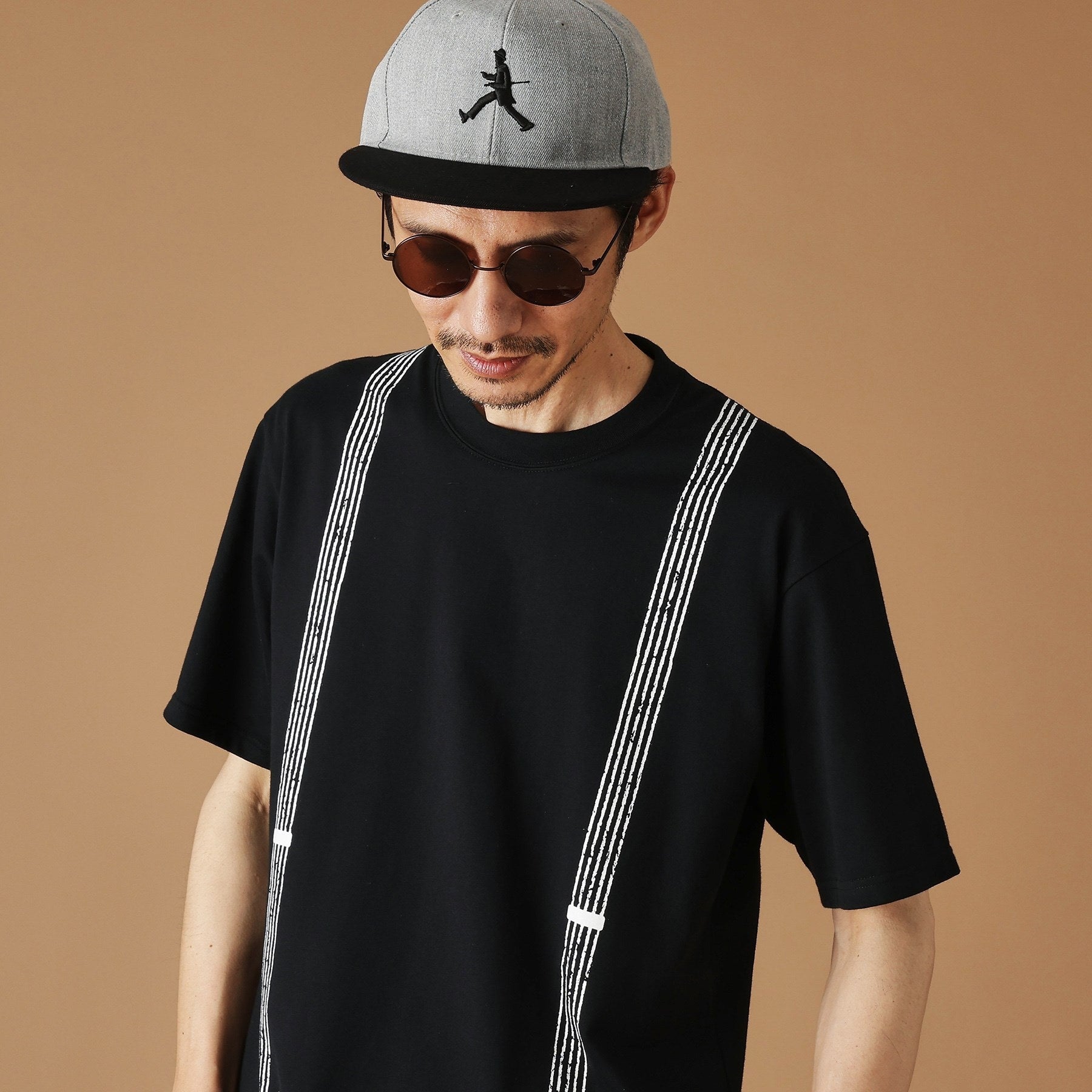 フォーティーカラッツアンドゴーニーゴ 40CARATS&525 サスペンダートロンプロイユ半袖Tシャツ （ブラック(019)） ブラック(019)