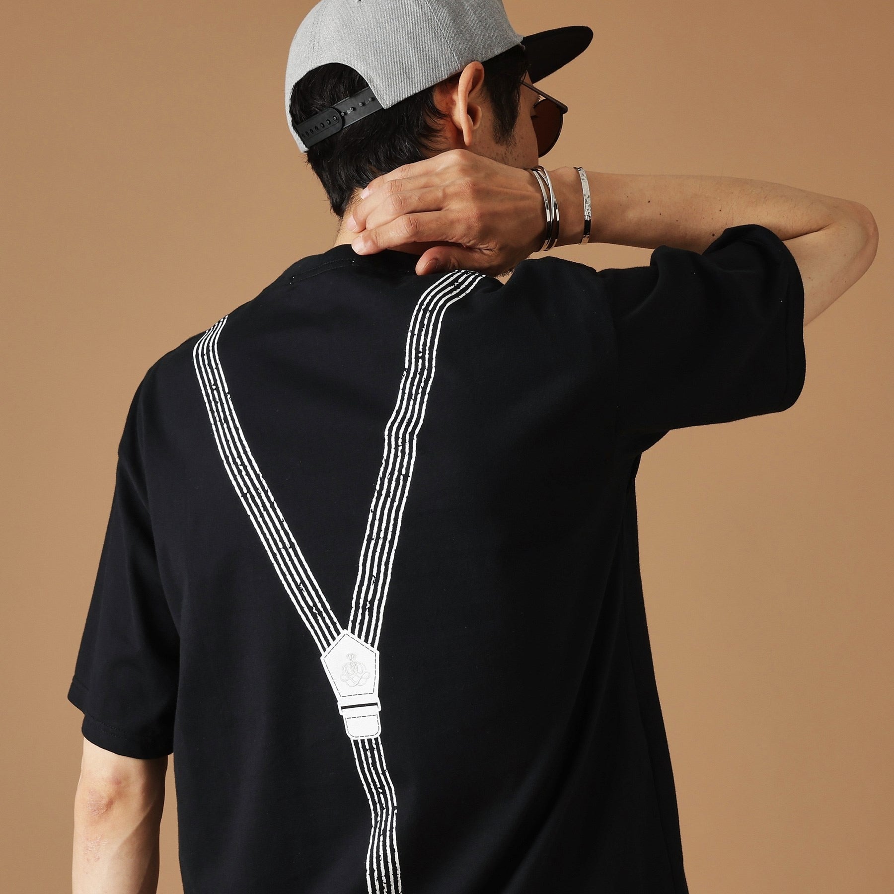 フォーティーカラッツアンドゴーニーゴ 40CARATS&525 サスペンダートロンプロイユ半袖Tシャツ （ブラック(019)） ブラック(019)
