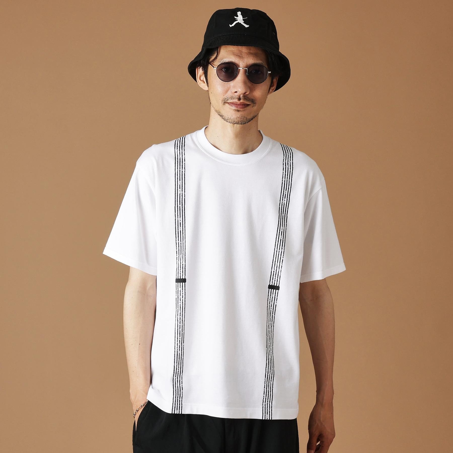 フォーティーカラッツアンドゴーニーゴ 40CARATS&525 サスペンダートロンプロイユ半袖Tシャツ （ブラック(019)） ブラック(019)