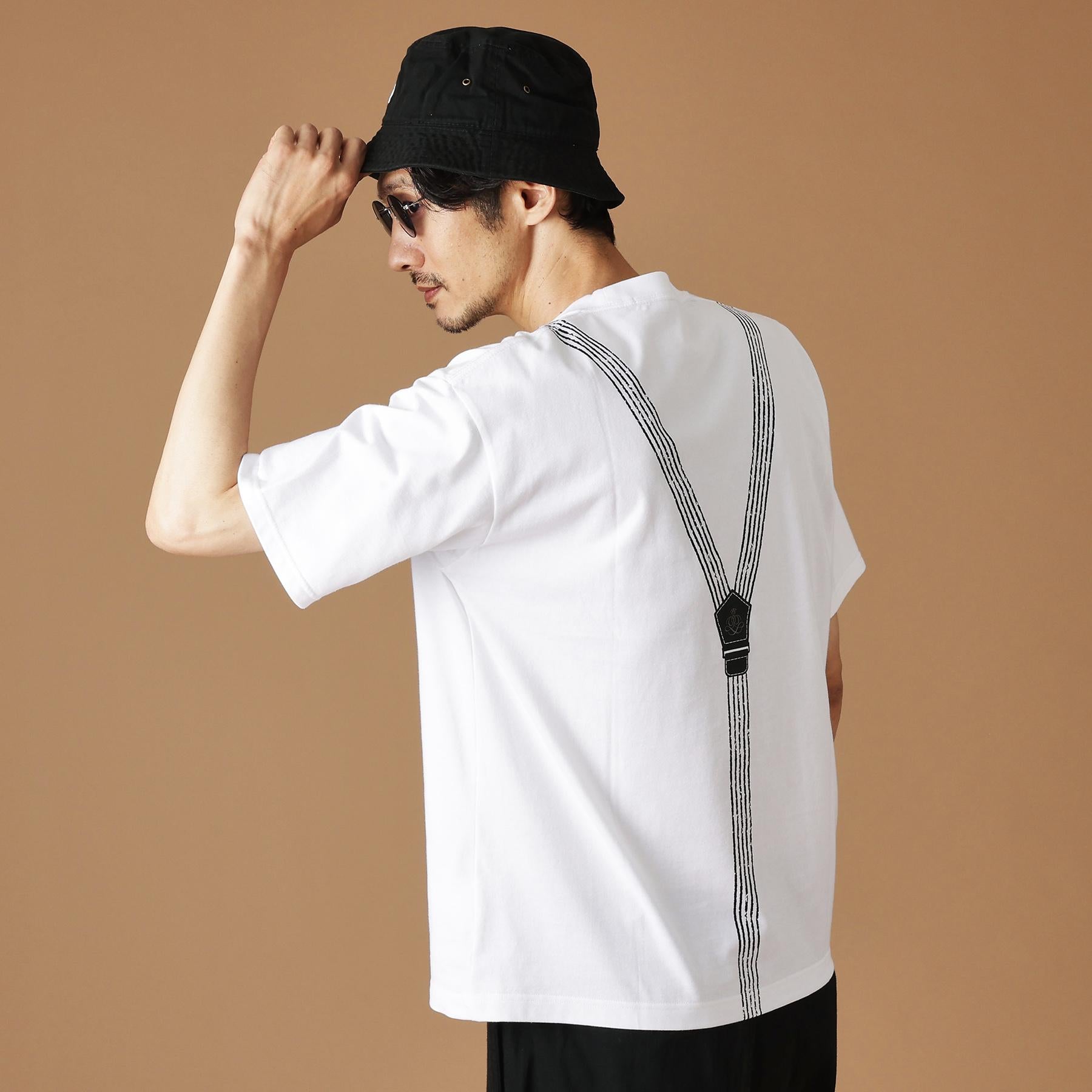 フォーティーカラッツアンドゴーニーゴ 40CARATS&525 サスペンダートロンプロイユ半袖Tシャツ （ブラック(019)） ブラック(019)