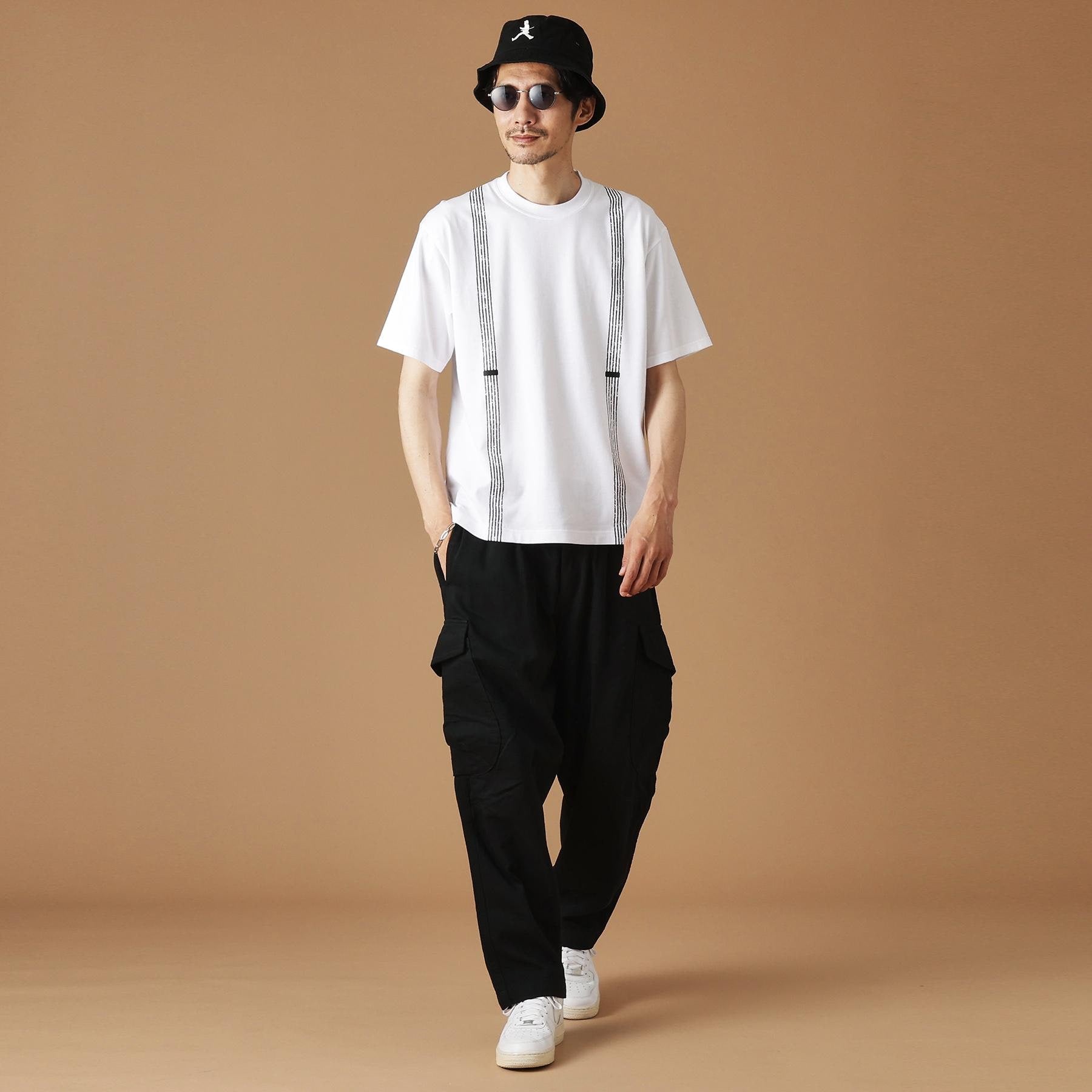 フォーティーカラッツアンドゴーニーゴ 40CARATS&525 サスペンダートロンプロイユ半袖Tシャツ （ブラック(019)） ブラック(019)