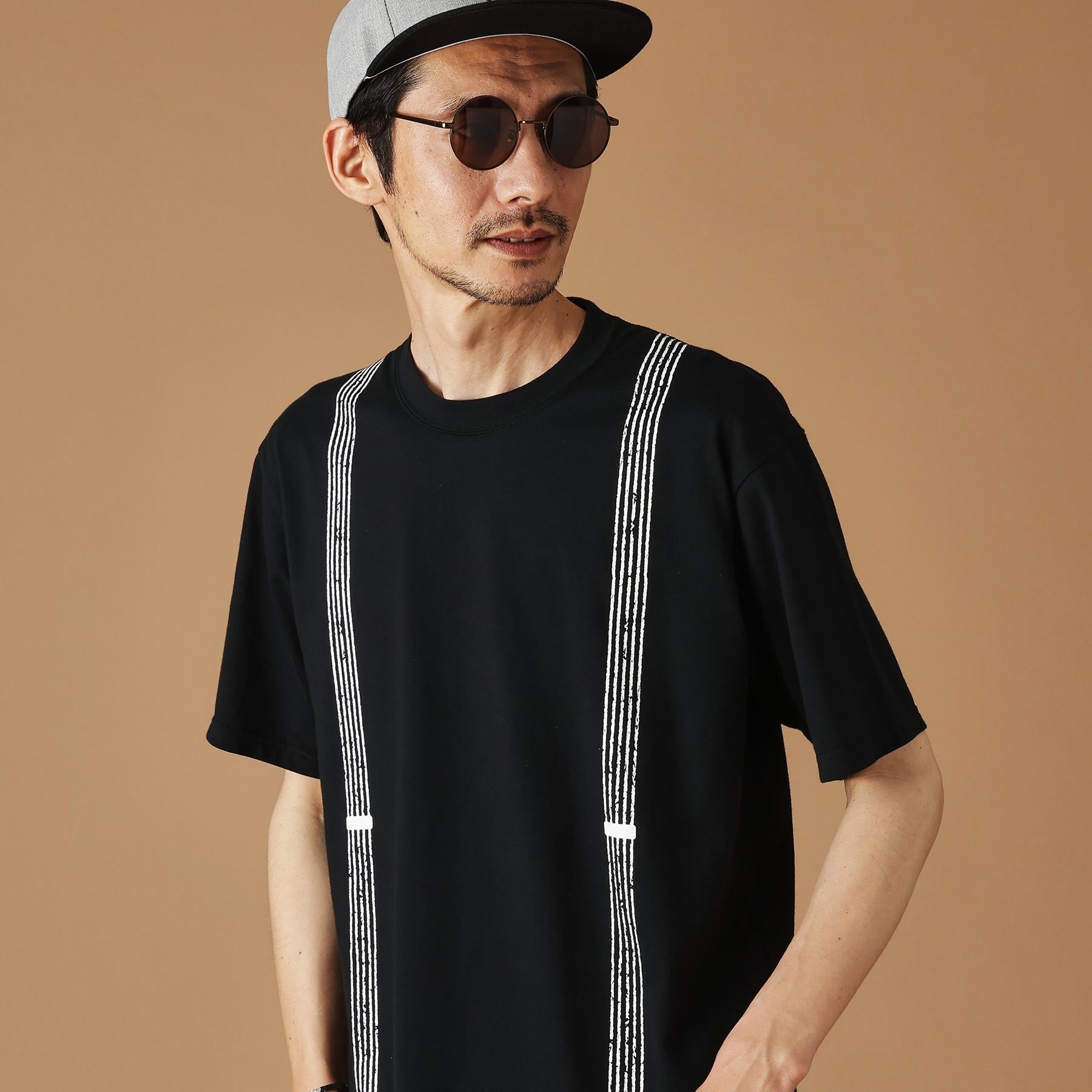 フォーティーカラッツアンドゴーニーゴ 40CARATS&525 サスペンダートロンプロイユ半袖Tシャツ （ブラック(019)） ブラック(019)