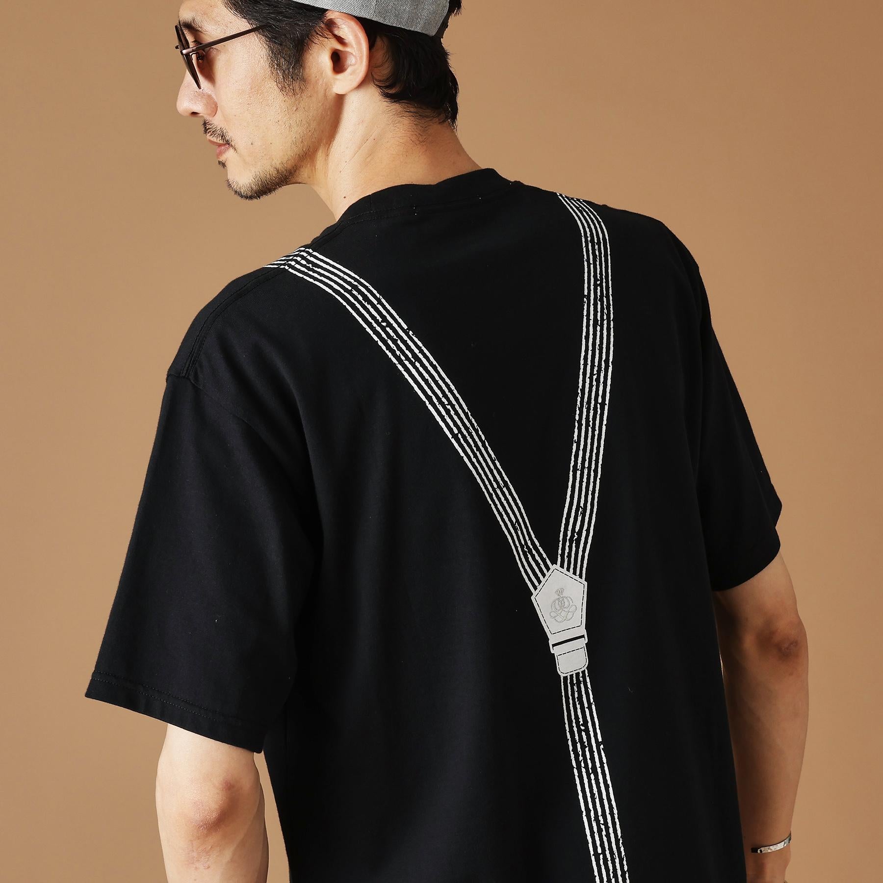 フォーティーカラッツアンドゴーニーゴ 40CARATS&525 サスペンダートロンプロイユ半袖Tシャツ （ブラック(019)） ブラック(019)