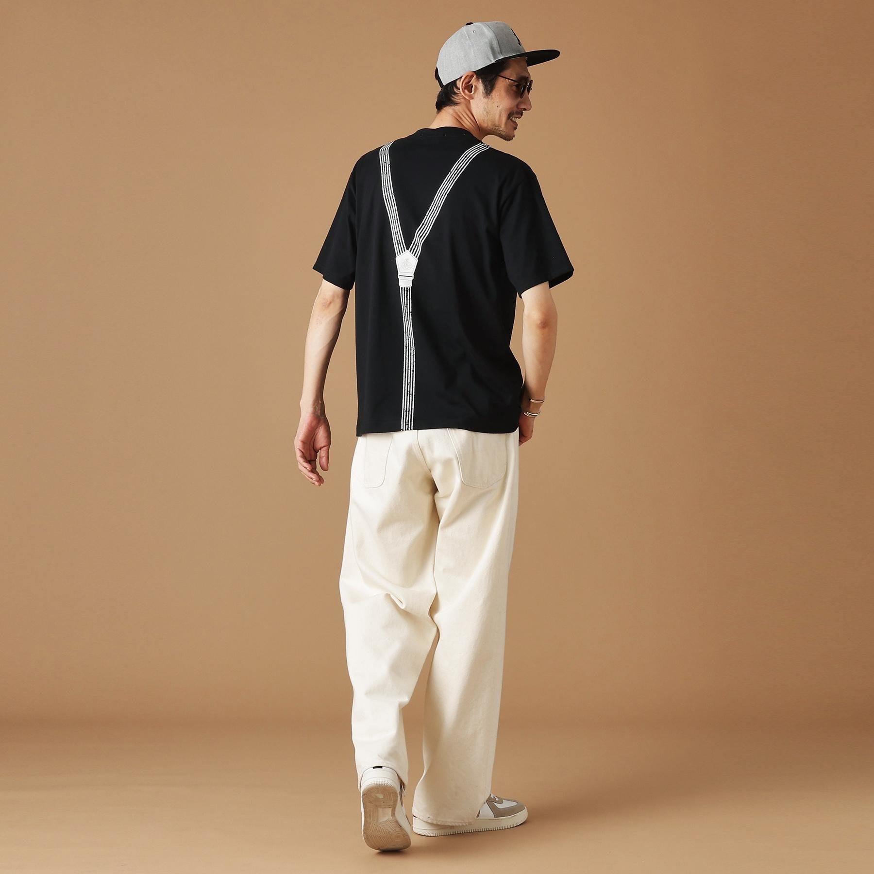 フォーティーカラッツアンドゴーニーゴ 40CARATS&525 サスペンダートロンプロイユ半袖Tシャツ （ブラック(019)） ブラック(019)