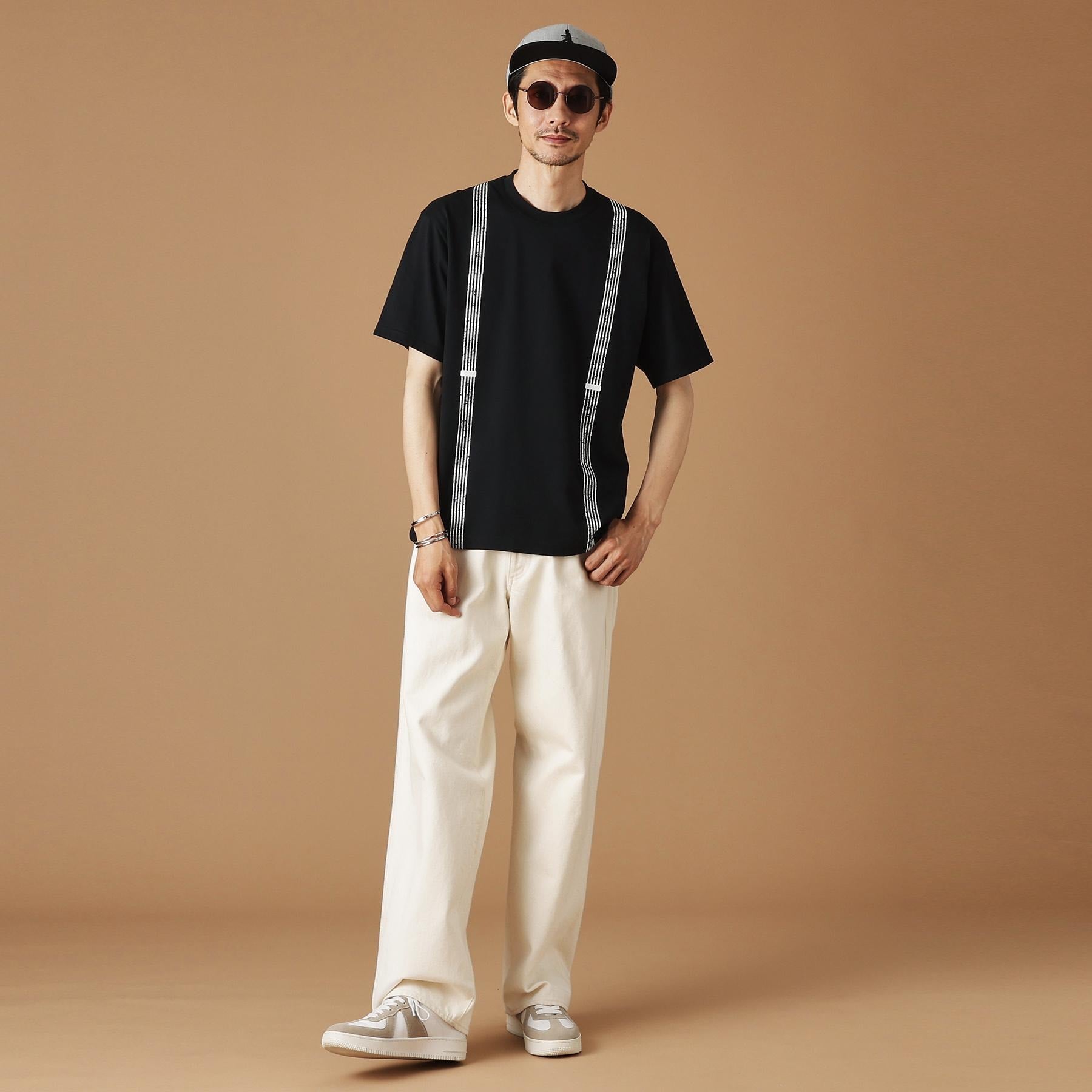 フォーティーカラッツアンドゴーニーゴ 40CARATS&525 サスペンダートロンプロイユ半袖Tシャツ （ブラック(019)） ブラック(019)