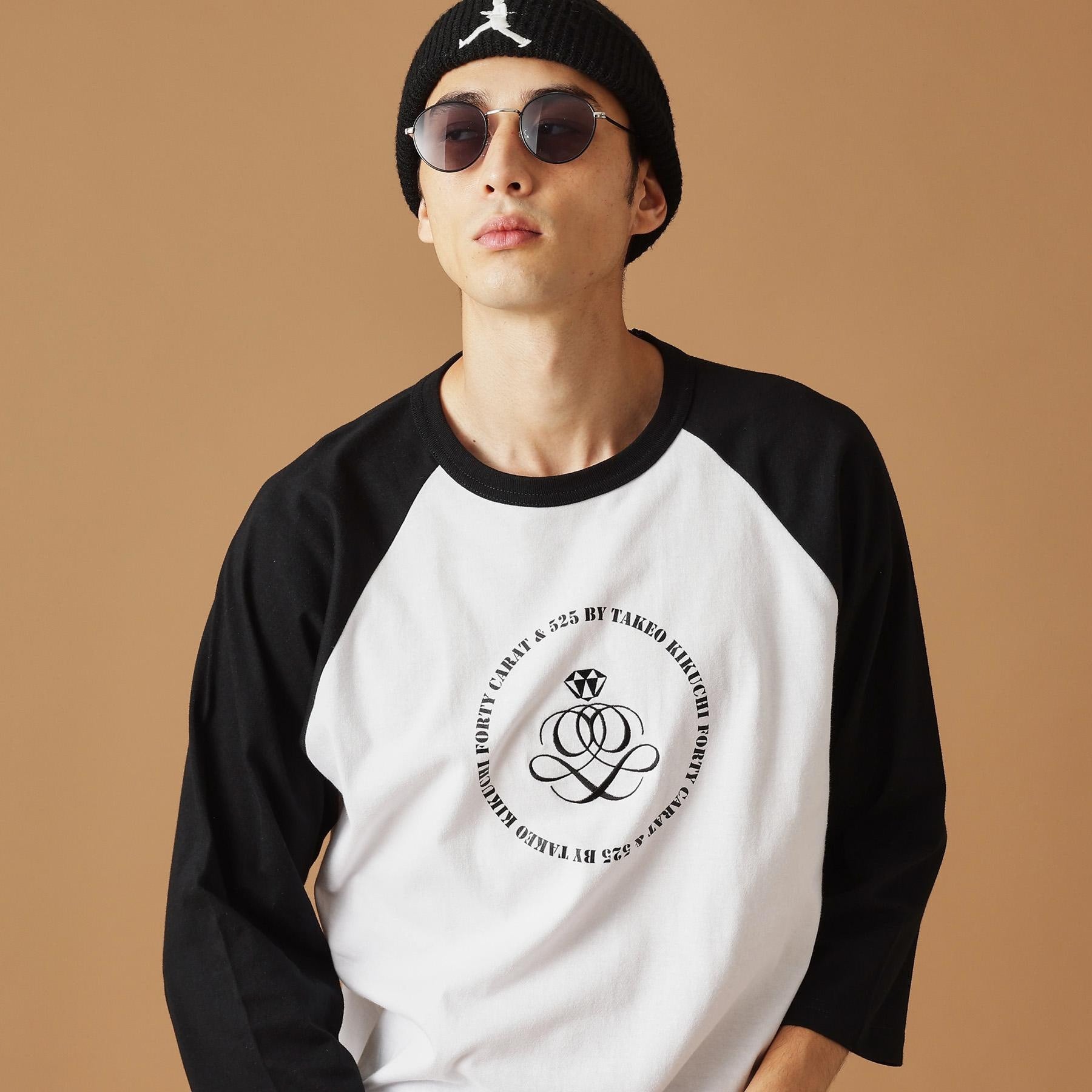 フォーティーカラッツアンドゴーニーゴ 40CARATS&525 【Sサイズ～】アンドマーク7分袖ラグランTシャツ （チャコールグレー(913)） チャコールグレー(913)