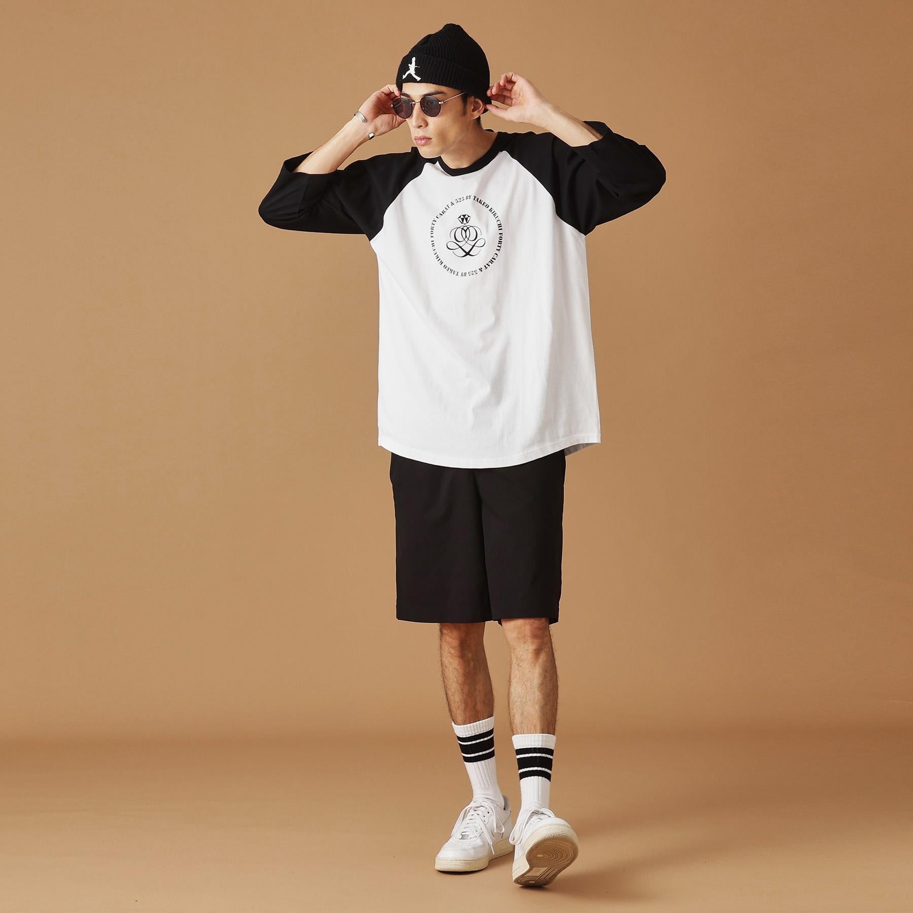 フォーティーカラッツアンドゴーニーゴ 40CARATS&525 【Sサイズ～】アンドマーク7分袖ラグランTシャツ （チャコールグレー(913)） チャコールグレー(913)